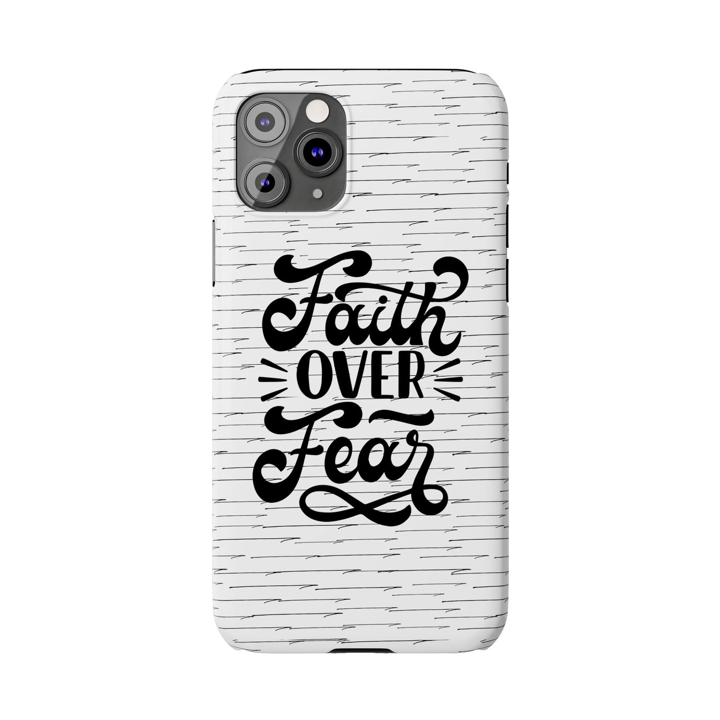 Inspirational Faith Over Fear Phone Case | Slim Case for iPhone & Samsung | Motivational Gift | Modern Design