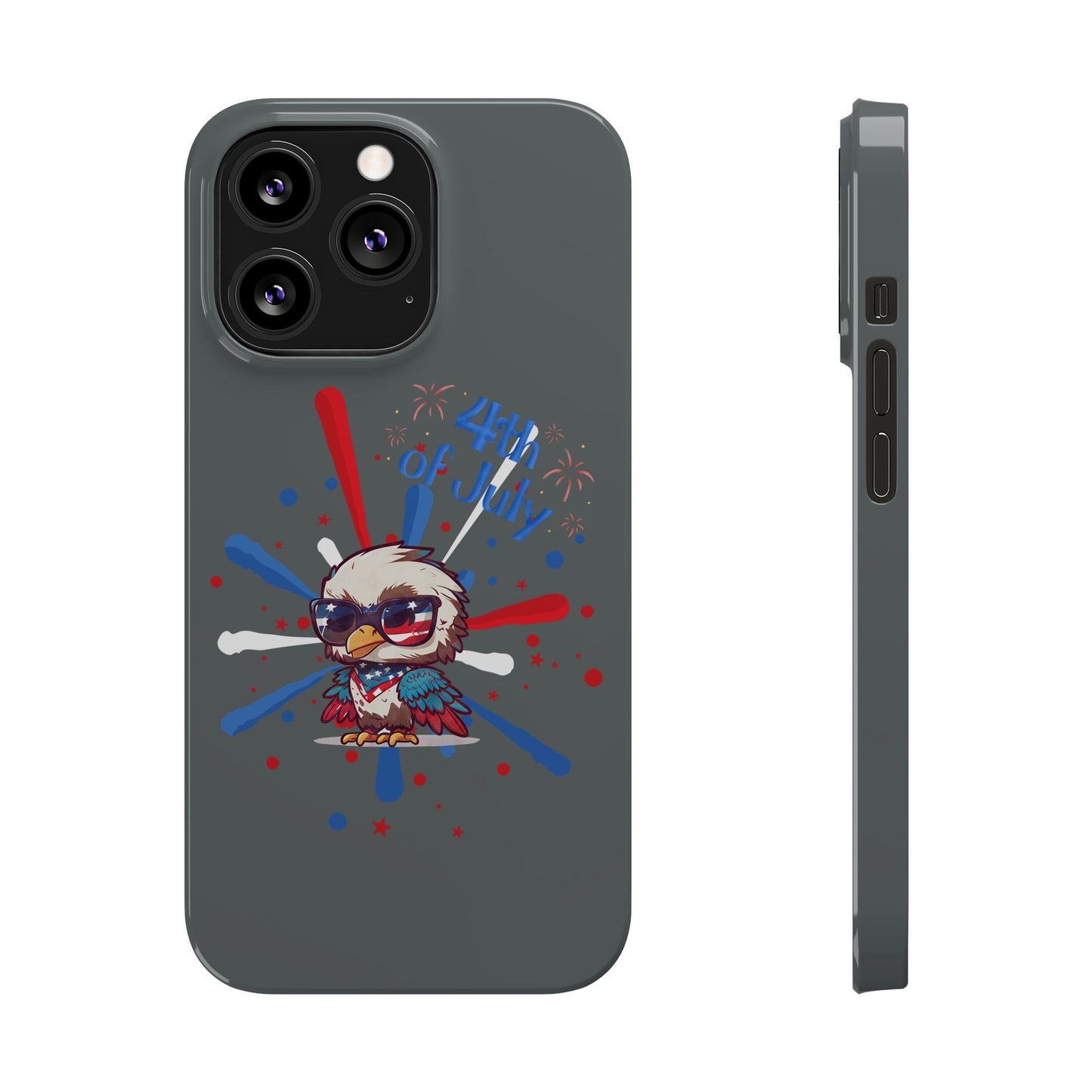 Patriotic Slim Phone Cases with Vector Owl Design | Fourth of July Phone Cover, USA Pride Phone Case, Holiday Gift, Trendy Phone Accessory