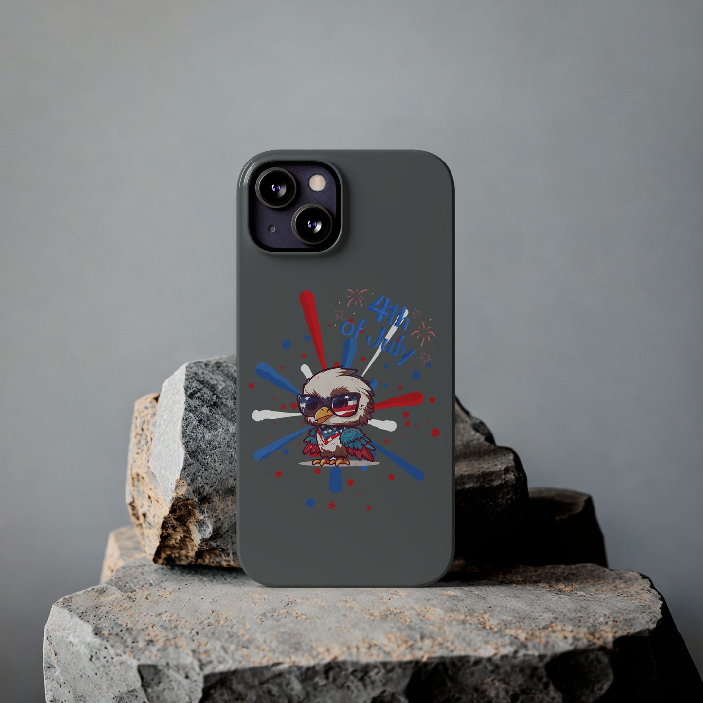 Patriotic Slim Phone Cases with Vector Owl Design | Fourth of July Phone Cover, USA Pride Phone Case, Holiday Gift, Trendy Phone Accessory