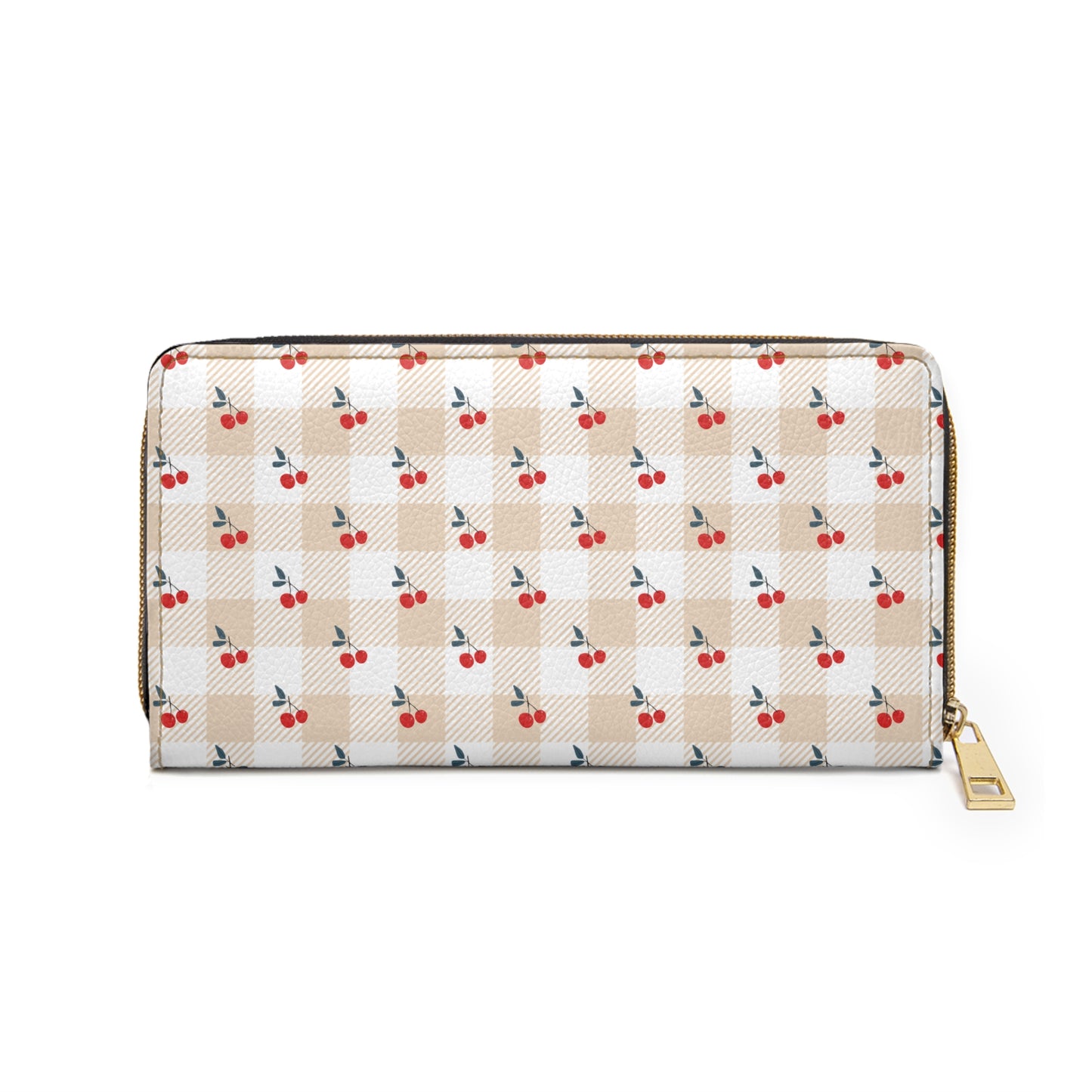Chic Cherry Print Zipper Wallet - Stylish Wallet for Everyday Use