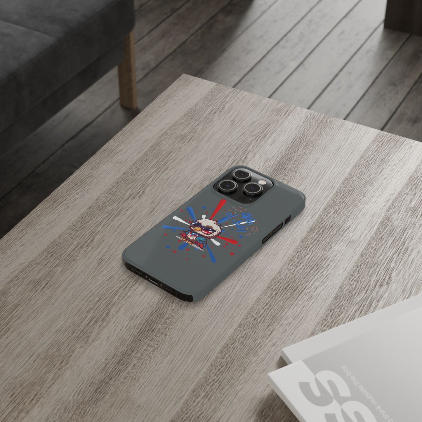 Patriotic Slim Phone Cases with Vector Owl Design | Fourth of July Phone Cover, USA Pride Phone Case, Holiday Gift, Trendy Phone Accessory