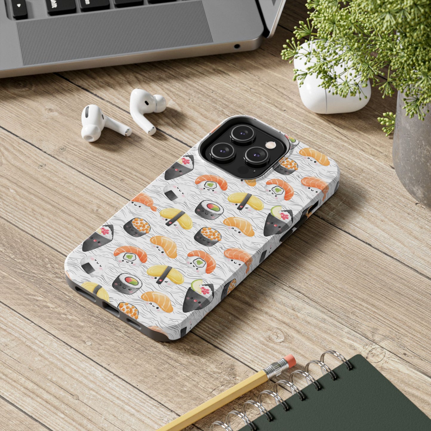 Cute Sushi Tough Phone Case - Durable and Stylish Design for Food Lovers