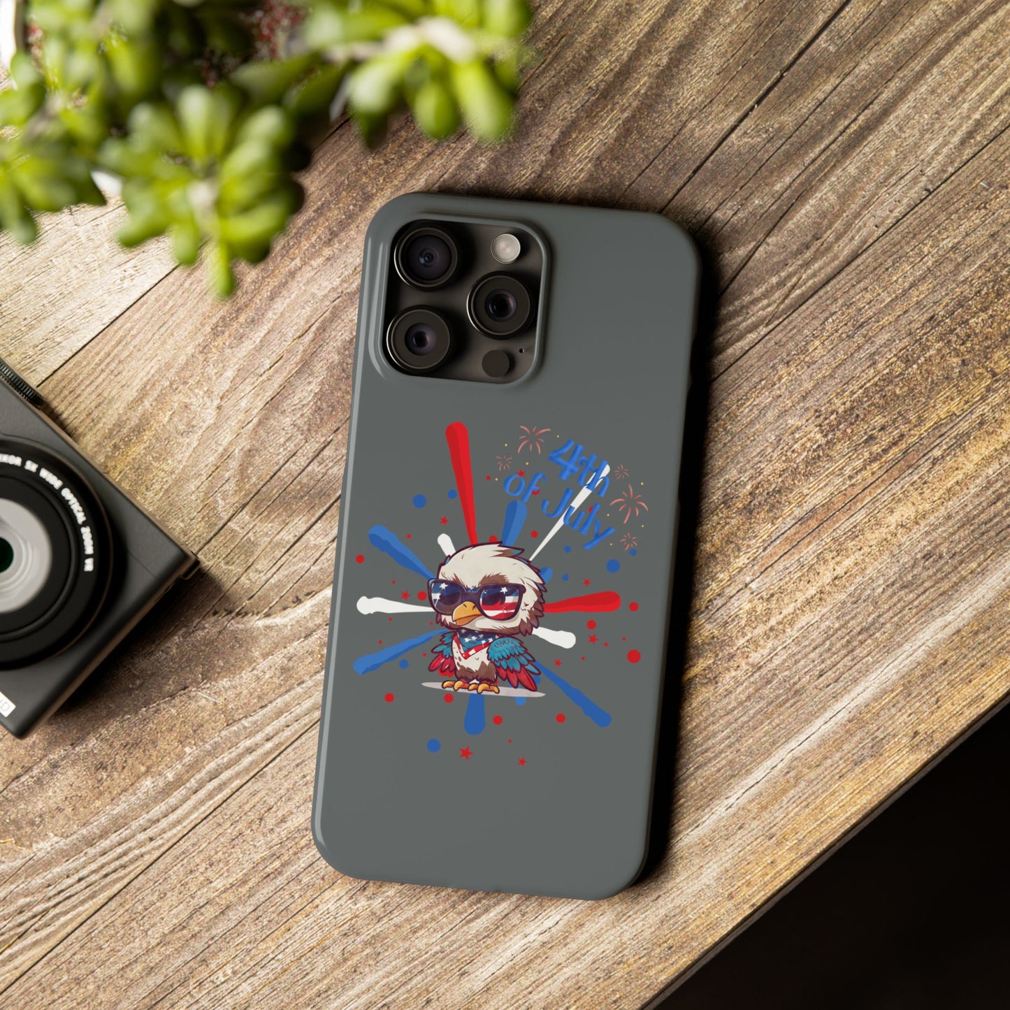Patriotic Slim Phone Cases with Vector Owl Design | Fourth of July Phone Cover, USA Pride Phone Case, Holiday Gift, Trendy Phone Accessory