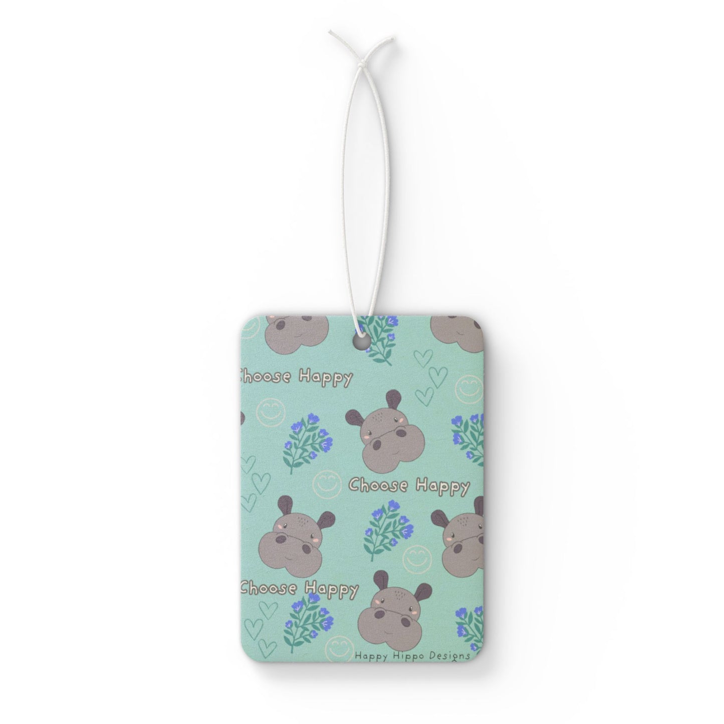 Car Air Freshener - Choose Happy Hippo Designs Reminder to Choose Happy