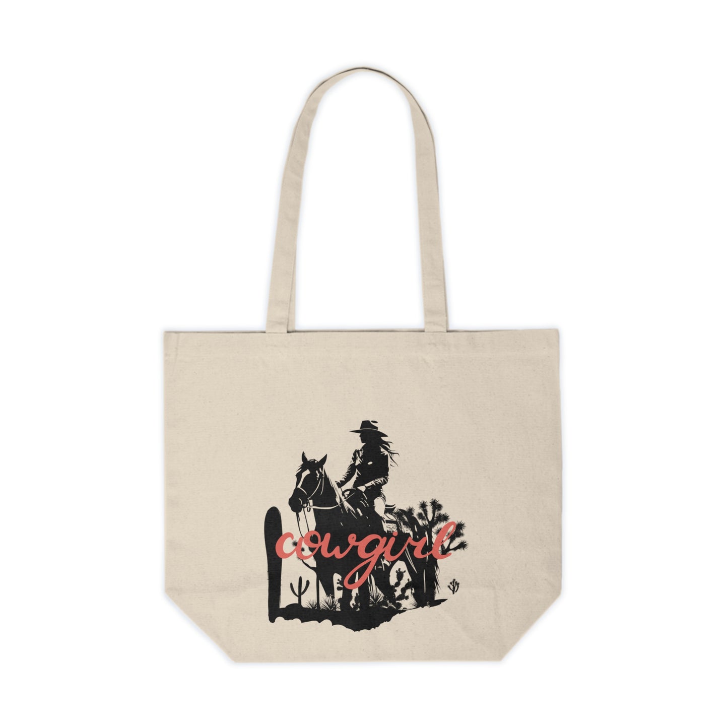Cowgirl Canvas Shopping Tote - Rustic Western Bag for Farmers Market, Eco-Friendly, Gift for Horse Lovers, Everyday Use