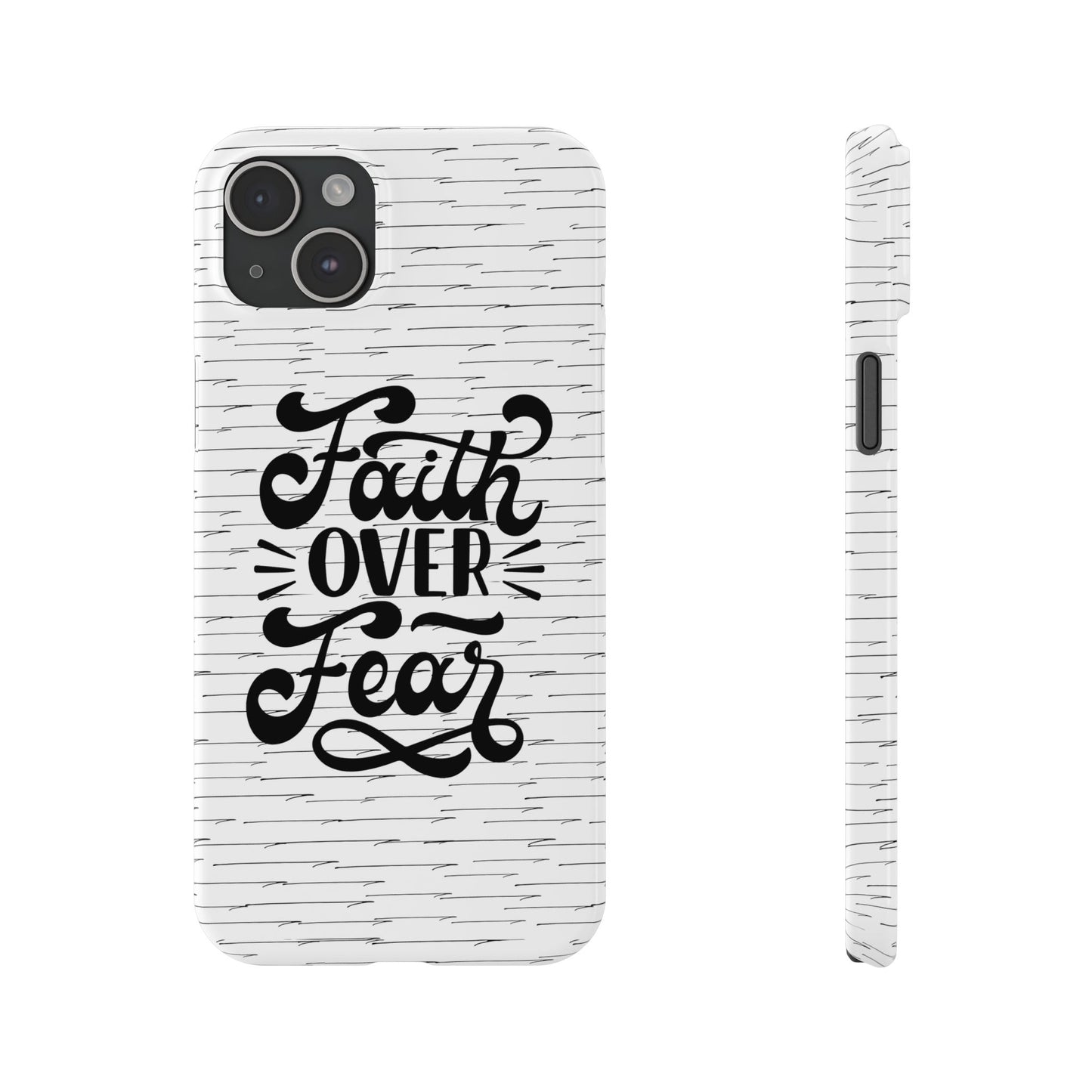 Inspirational Faith Over Fear Phone Case | Slim Case for iPhone & Samsung | Motivational Gift | Modern Design