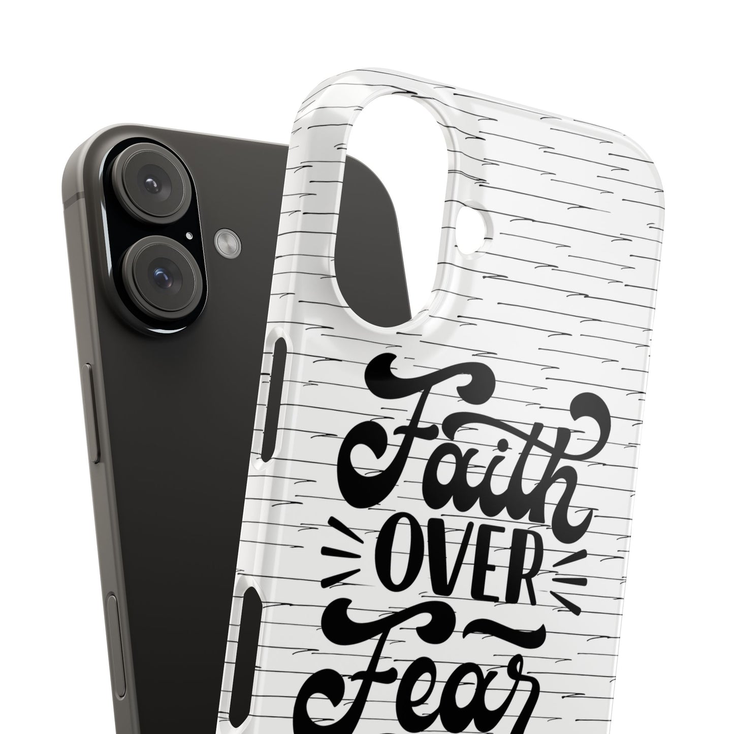 Inspirational Faith Over Fear Phone Case | Slim Case for iPhone & Samsung | Motivational Gift | Modern Design