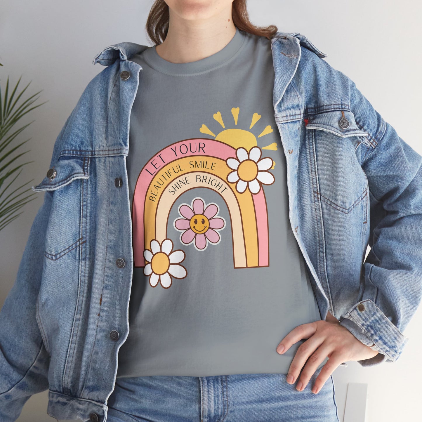 Rainbow Flower Unisex Tee - Let Your Beautiful Smile Shine Bright Design