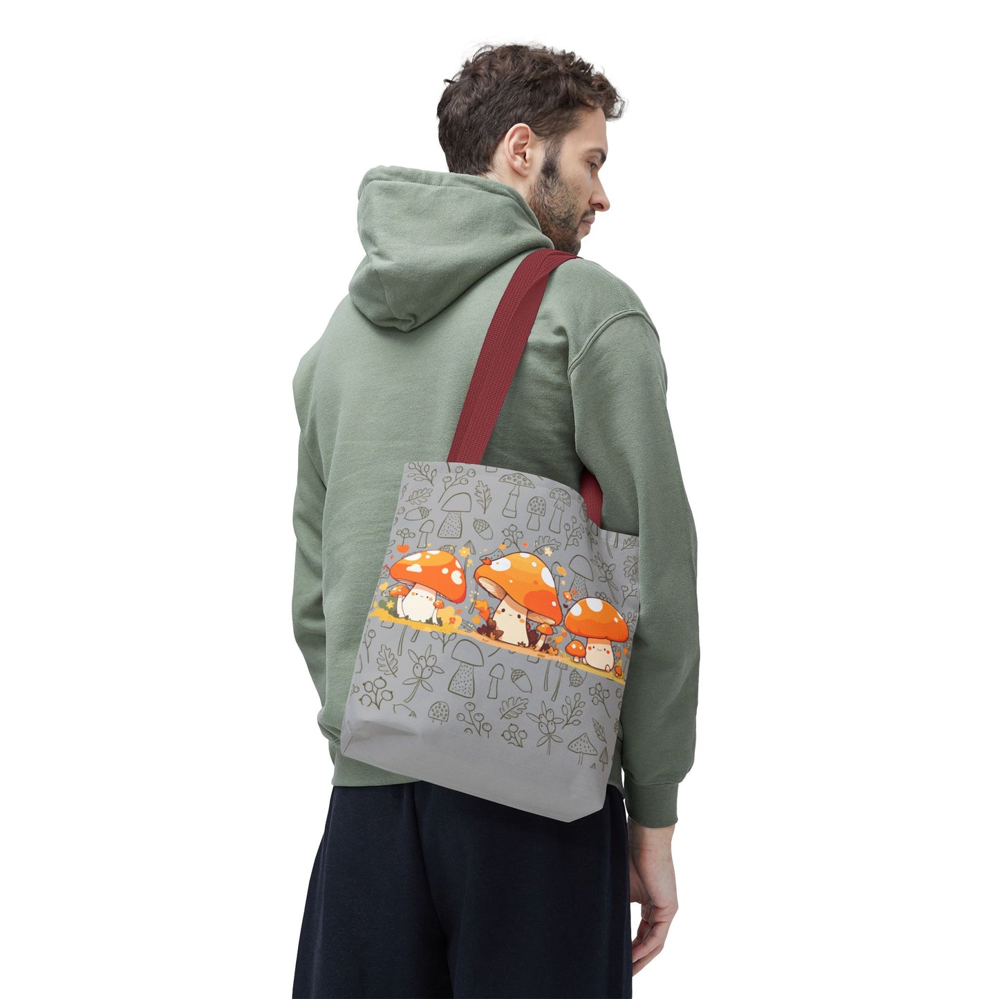 Cute Mushroom Tote Bag - Whimsical Nature Print for Eco-Friendly Style