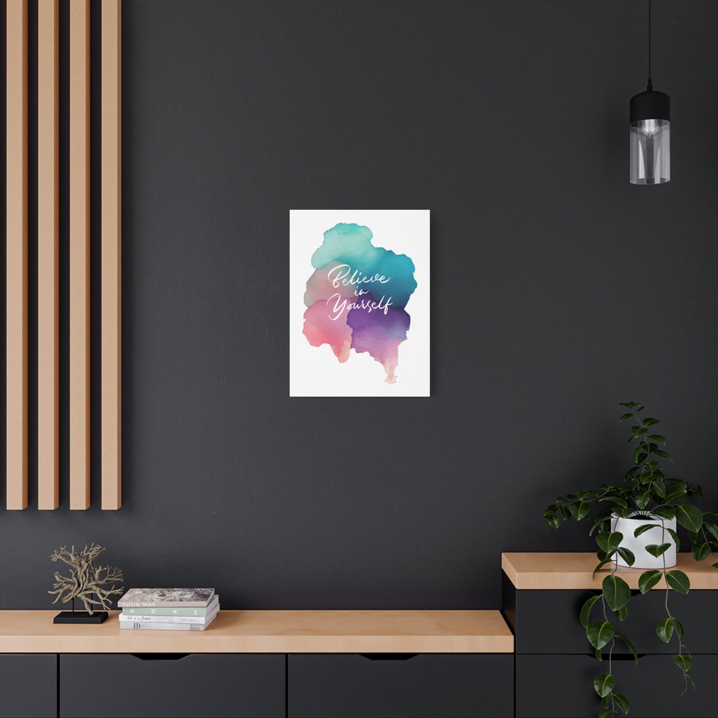 Inspirational Canvas Art - "Believe in Yourself" - Stretched Matte Wall Decor