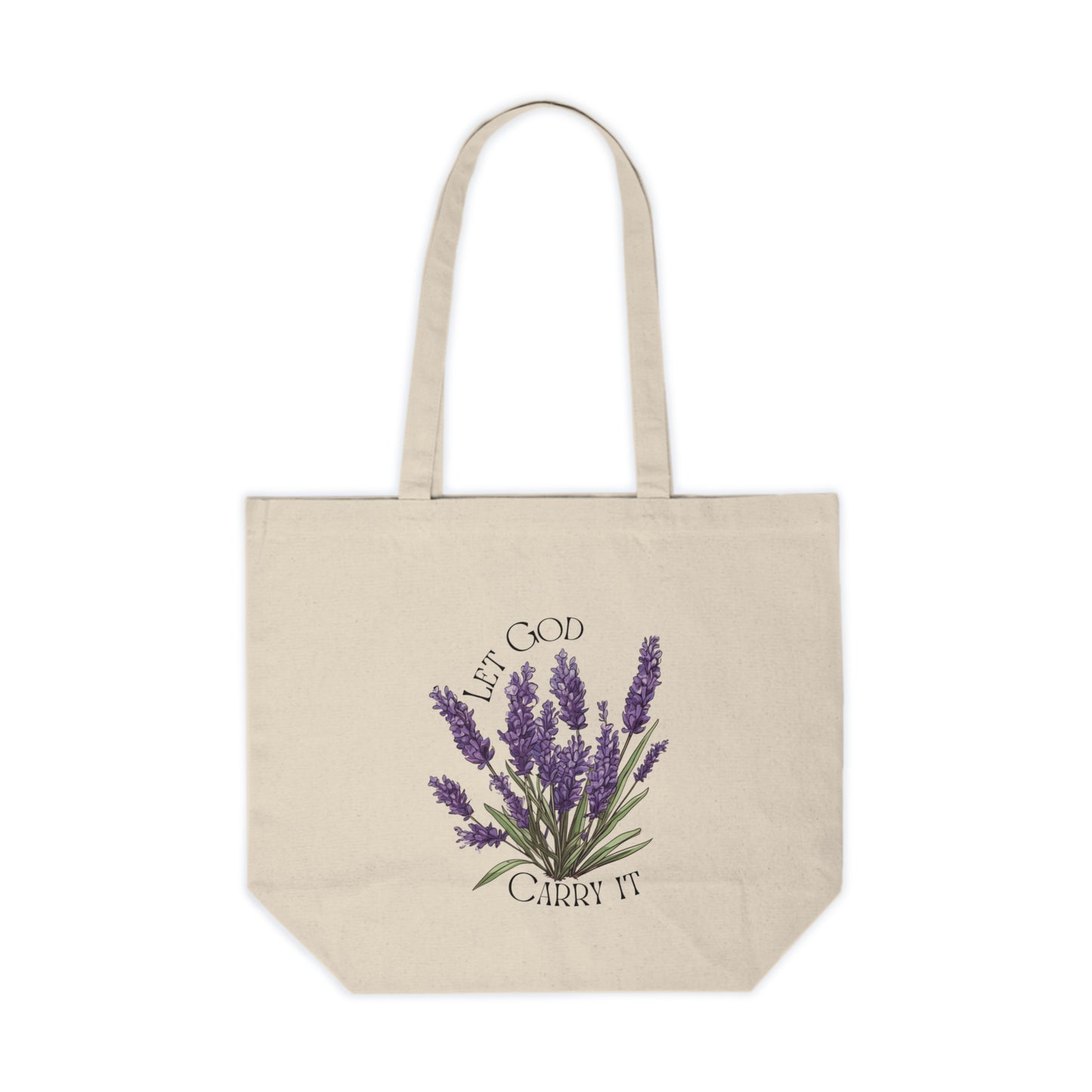 Let God Carry It, Lavender Design tote bag