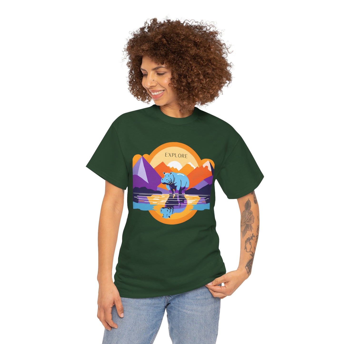 Exploring Hippo T-Shirt - Unisex Heavy Cotton Tee