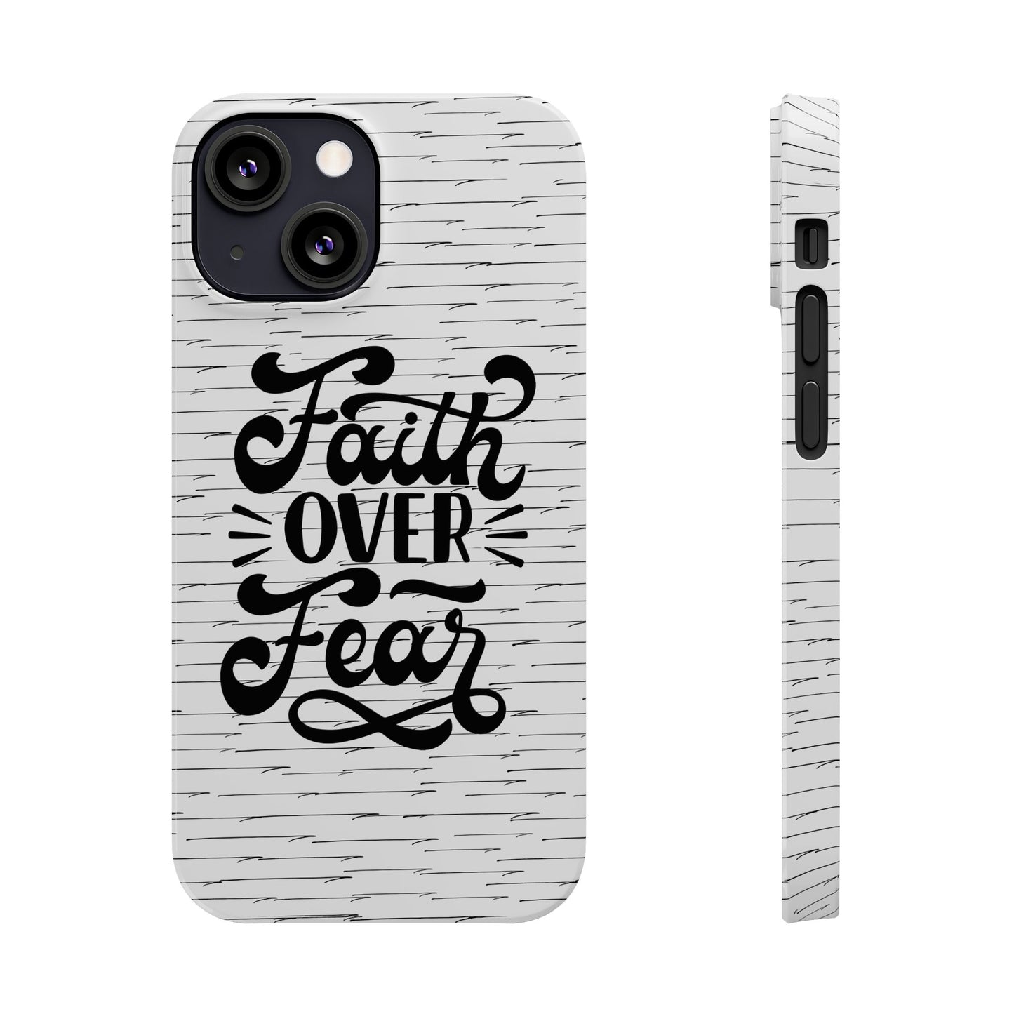 Inspirational Faith Over Fear Phone Case | Slim Case for iPhone & Samsung | Motivational Gift | Modern Design