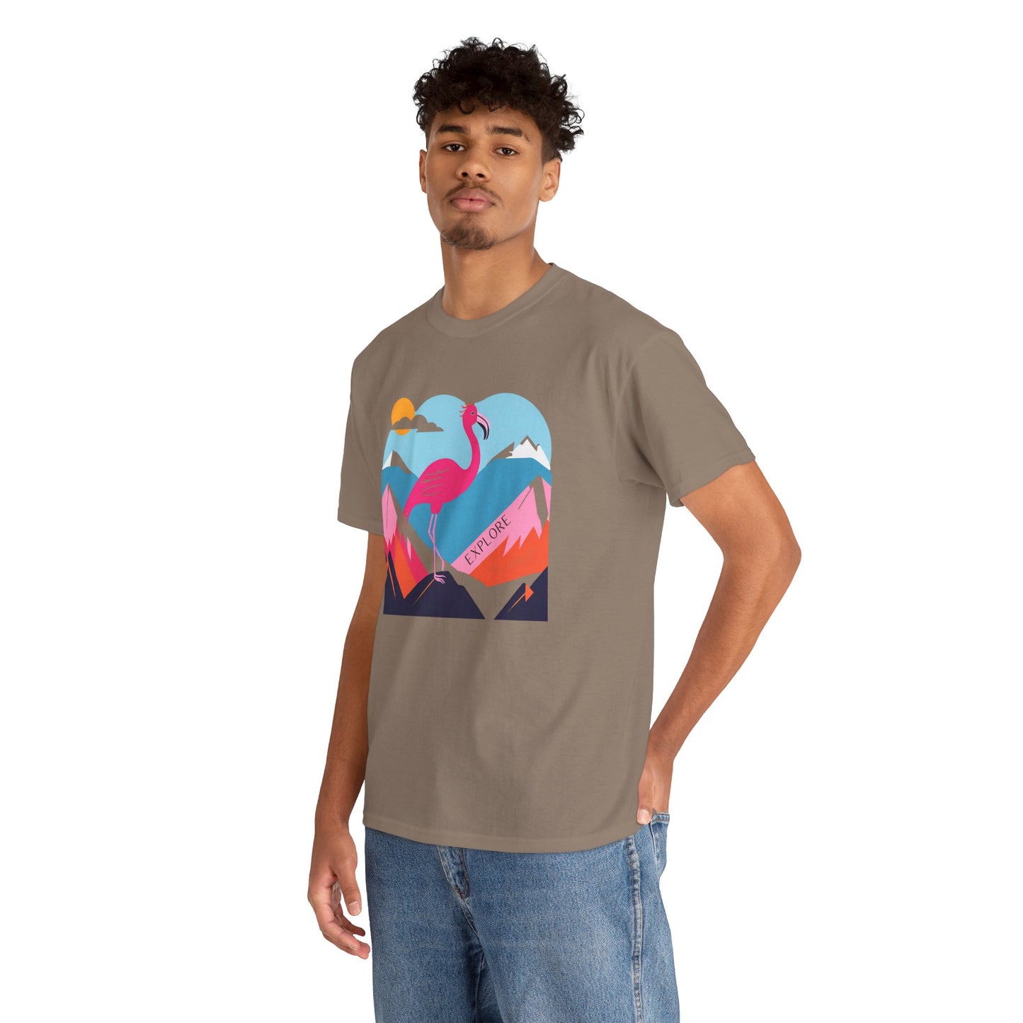 Flamingo Tee - Explore Flamingo Unisex Heavy Cotton Tee