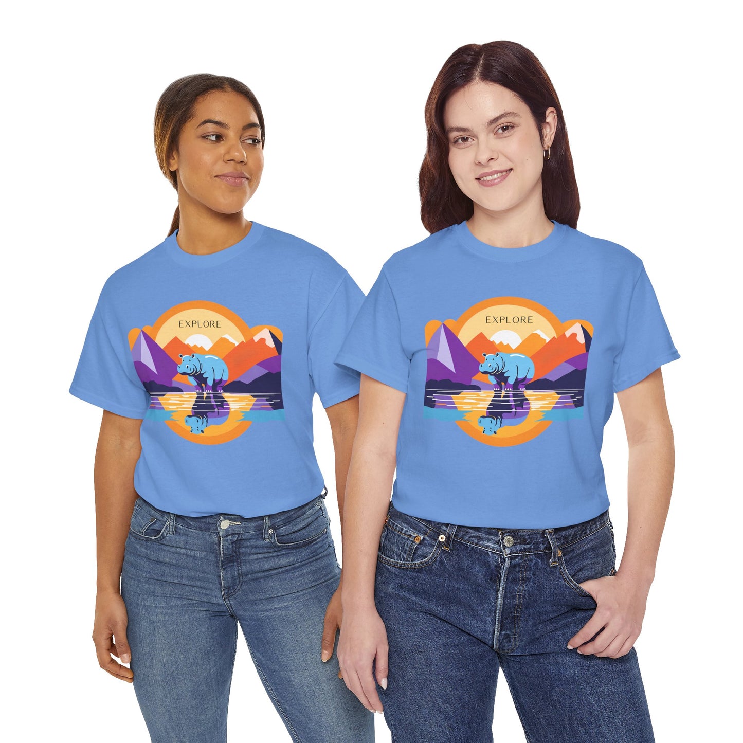 Exploring Hippo T-Shirt - Unisex Heavy Cotton Tee