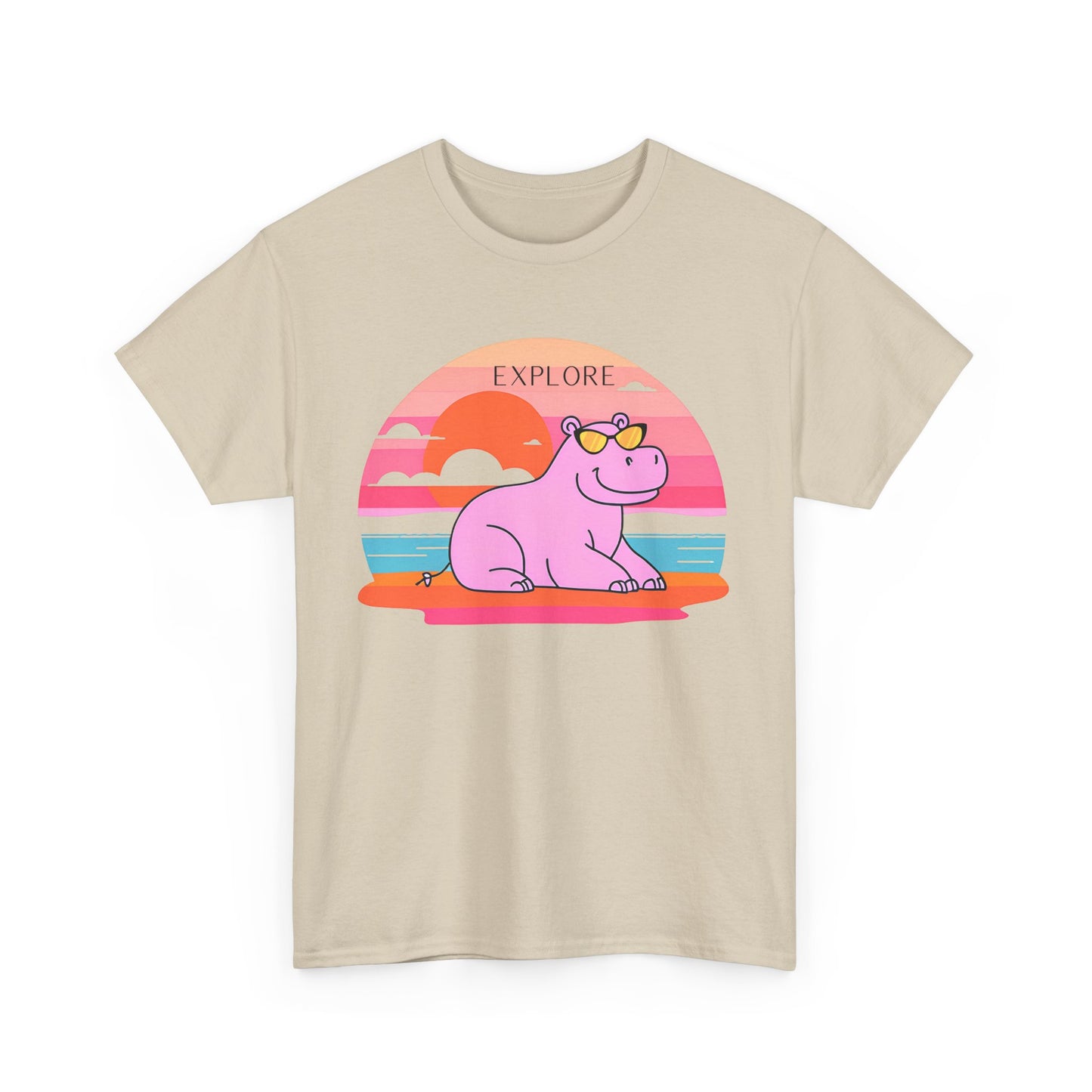 Cute Hippo 'Explore' Tee - Summer Fun