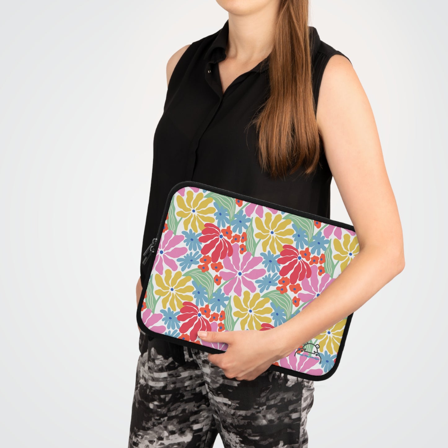 Floral Laptop Sleeve with Colorful Design
