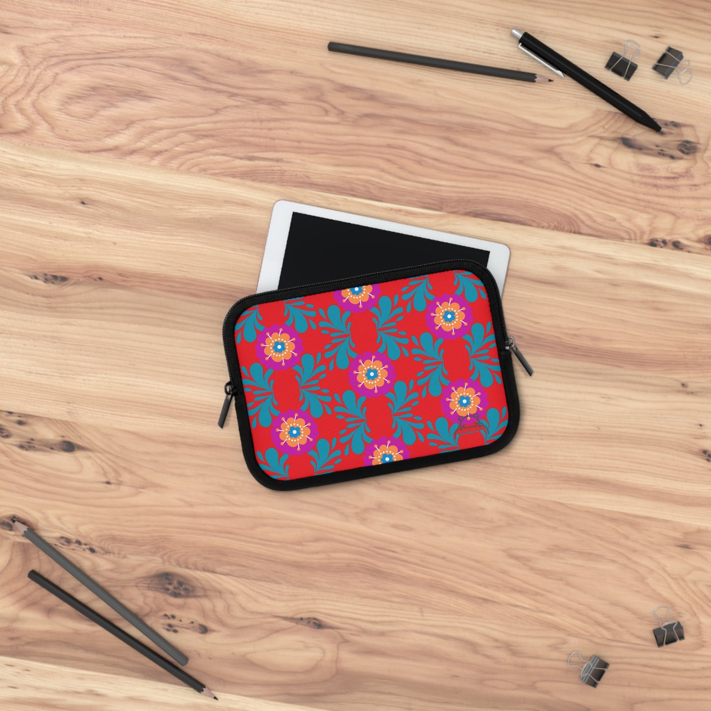 Colorful Floral Laptop Sleeve, Vibrant Tech Accessory for Students