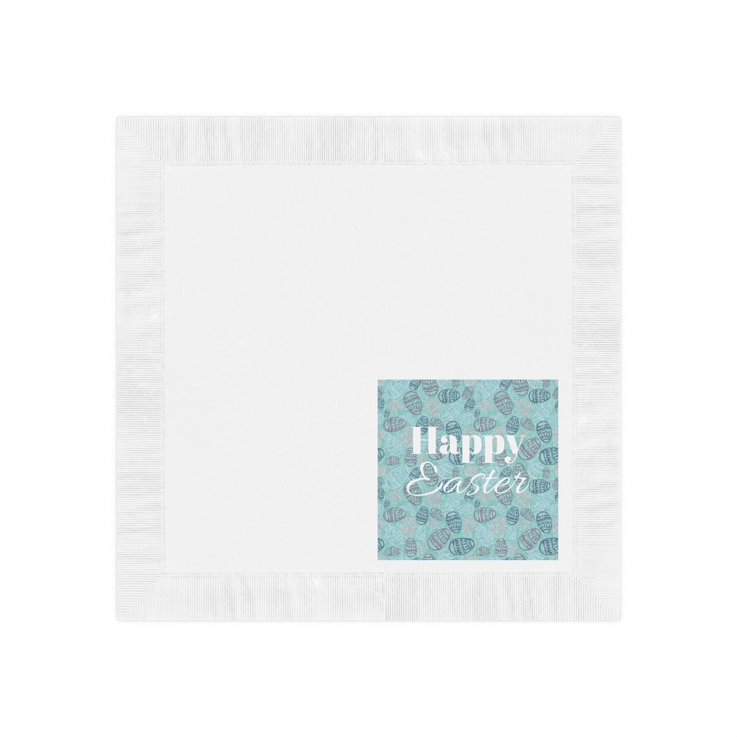 Happy Easter White Coined Napkins - Festive Spring Table Decor