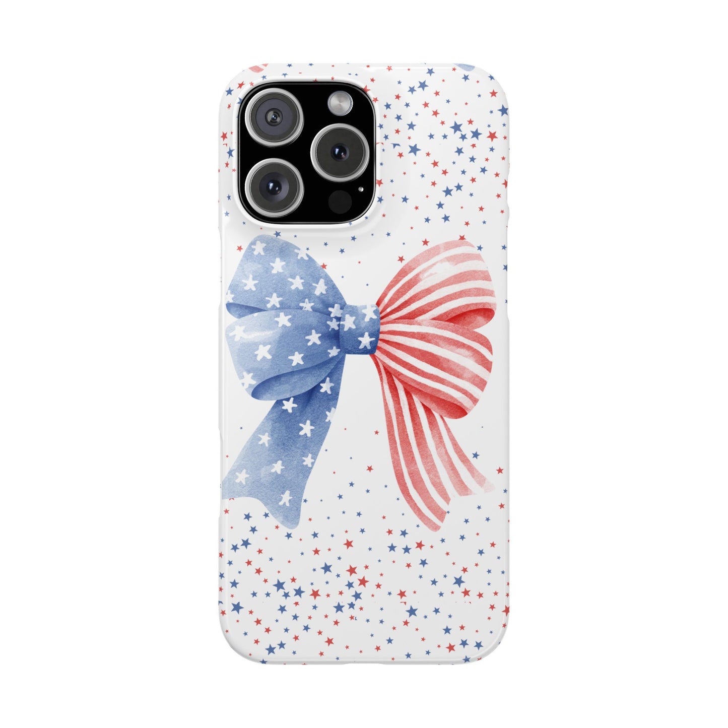 Patriotic Slim Phone Cases with Bow Design, Cute Phone Covers, Summer Accessories, Fourth of July Gift, Trendy Tech