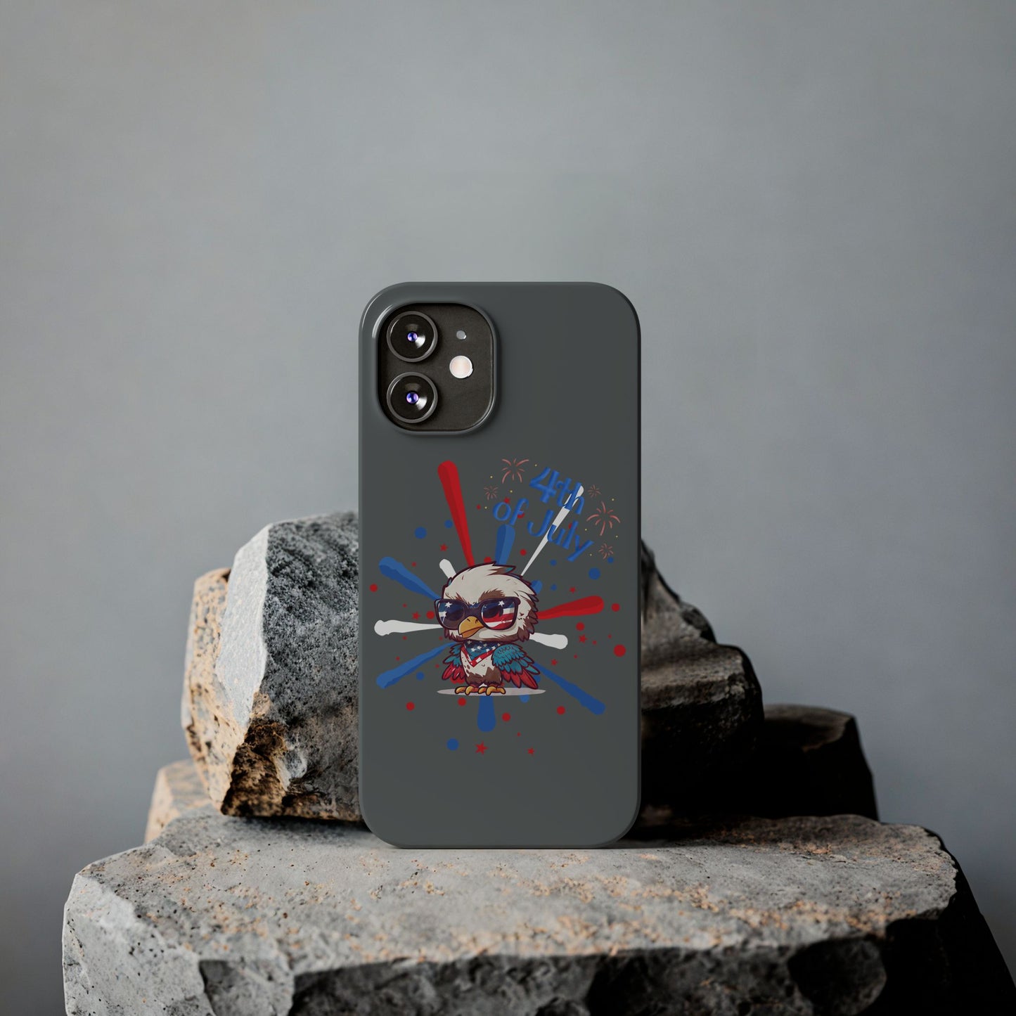 Patriotic Slim Phone Cases with Vector Owl Design | Fourth of July Phone Cover, USA Pride Phone Case, Holiday Gift, Trendy Phone Accessory