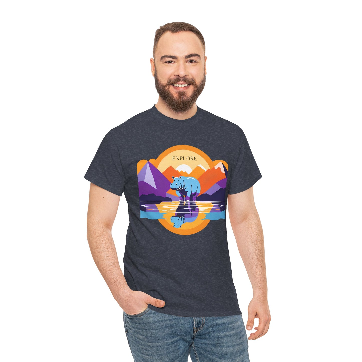 Exploring Hippo T-Shirt - Unisex Heavy Cotton Tee