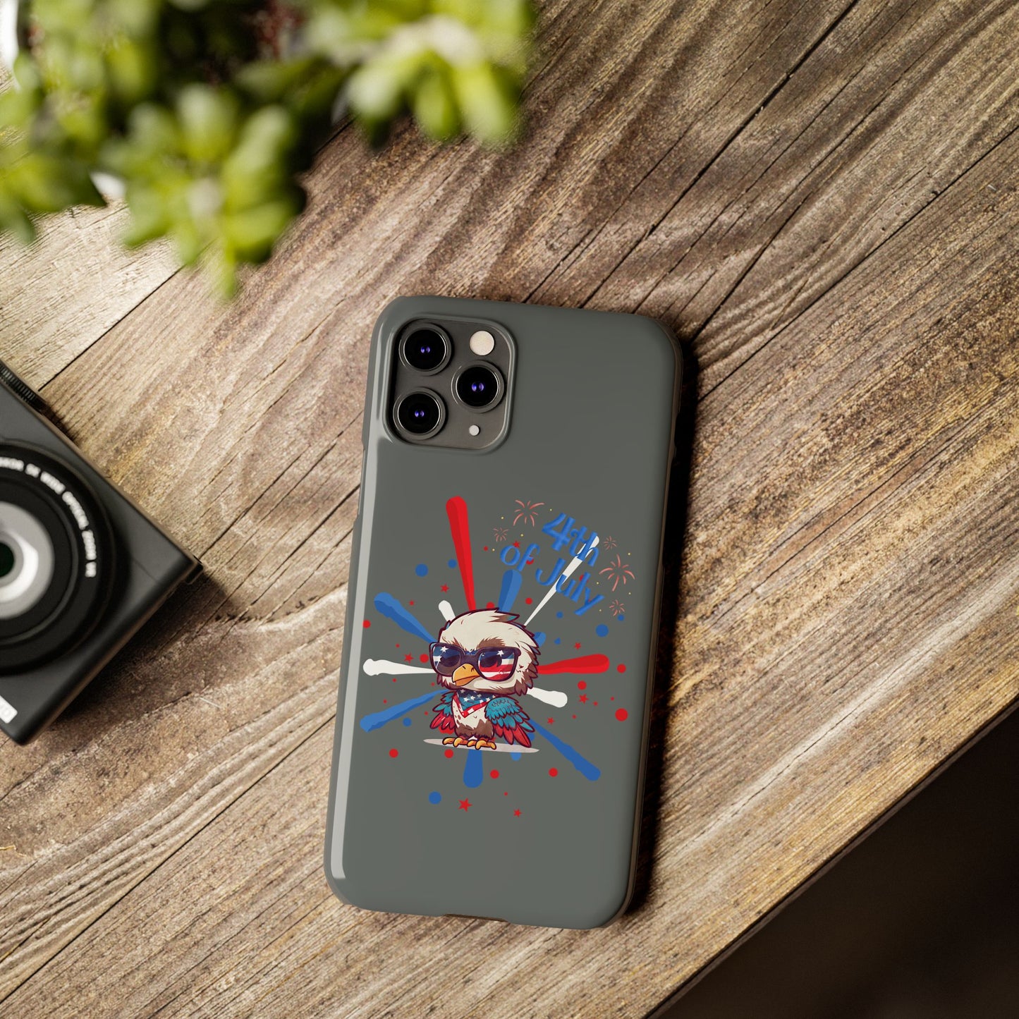 Patriotic Slim Phone Cases with Vector Owl Design | Fourth of July Phone Cover, USA Pride Phone Case, Holiday Gift, Trendy Phone Accessory