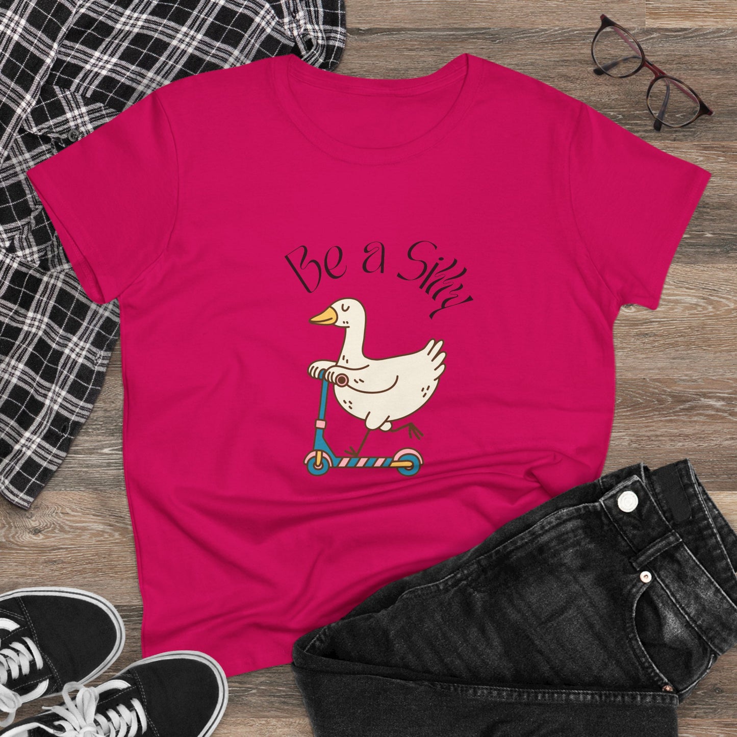Be a Silly Goose Women's Midweight Cotton Tee shirt