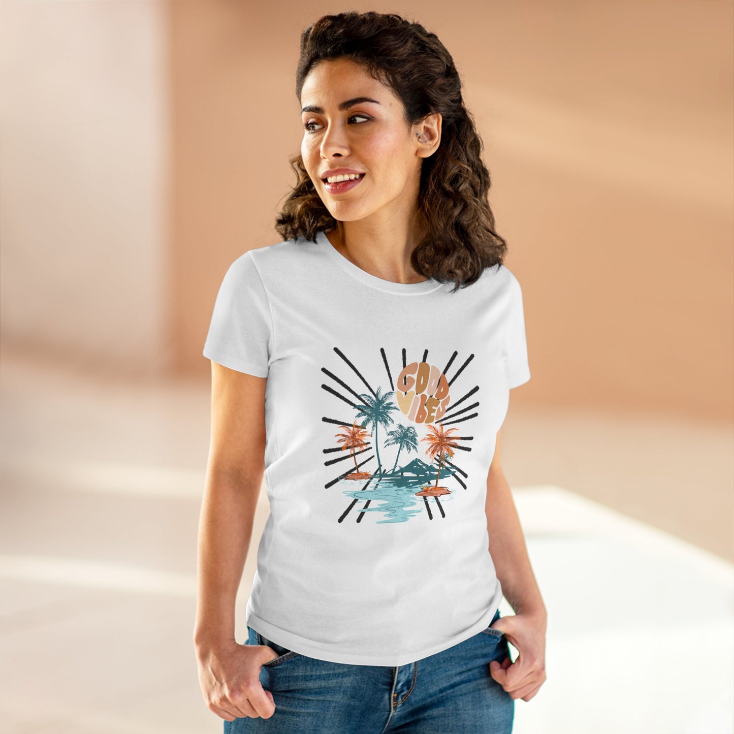 Gold Vibes Women's Cotton Tee - Casual Summer T-Shirt