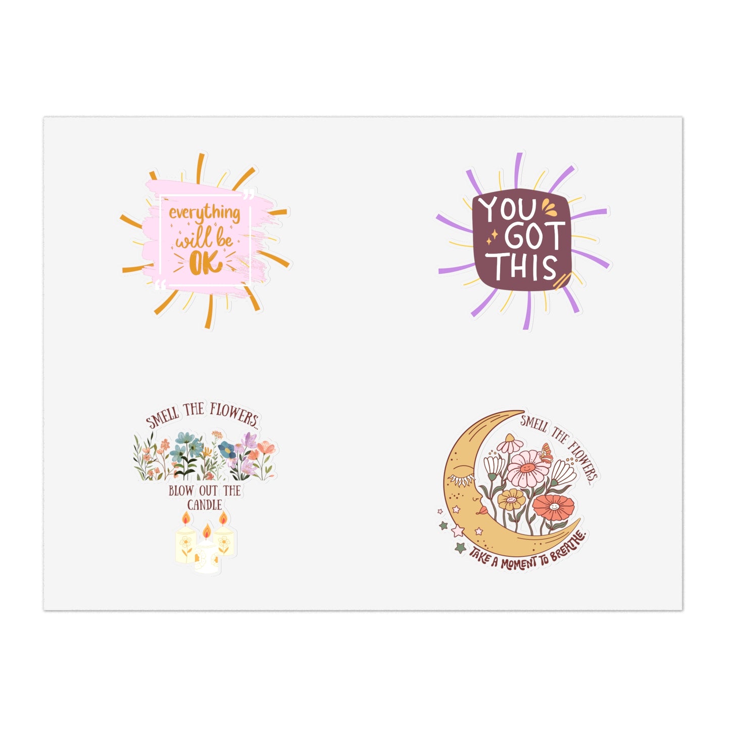 Positive affirmation sticker sheet, 10pcs