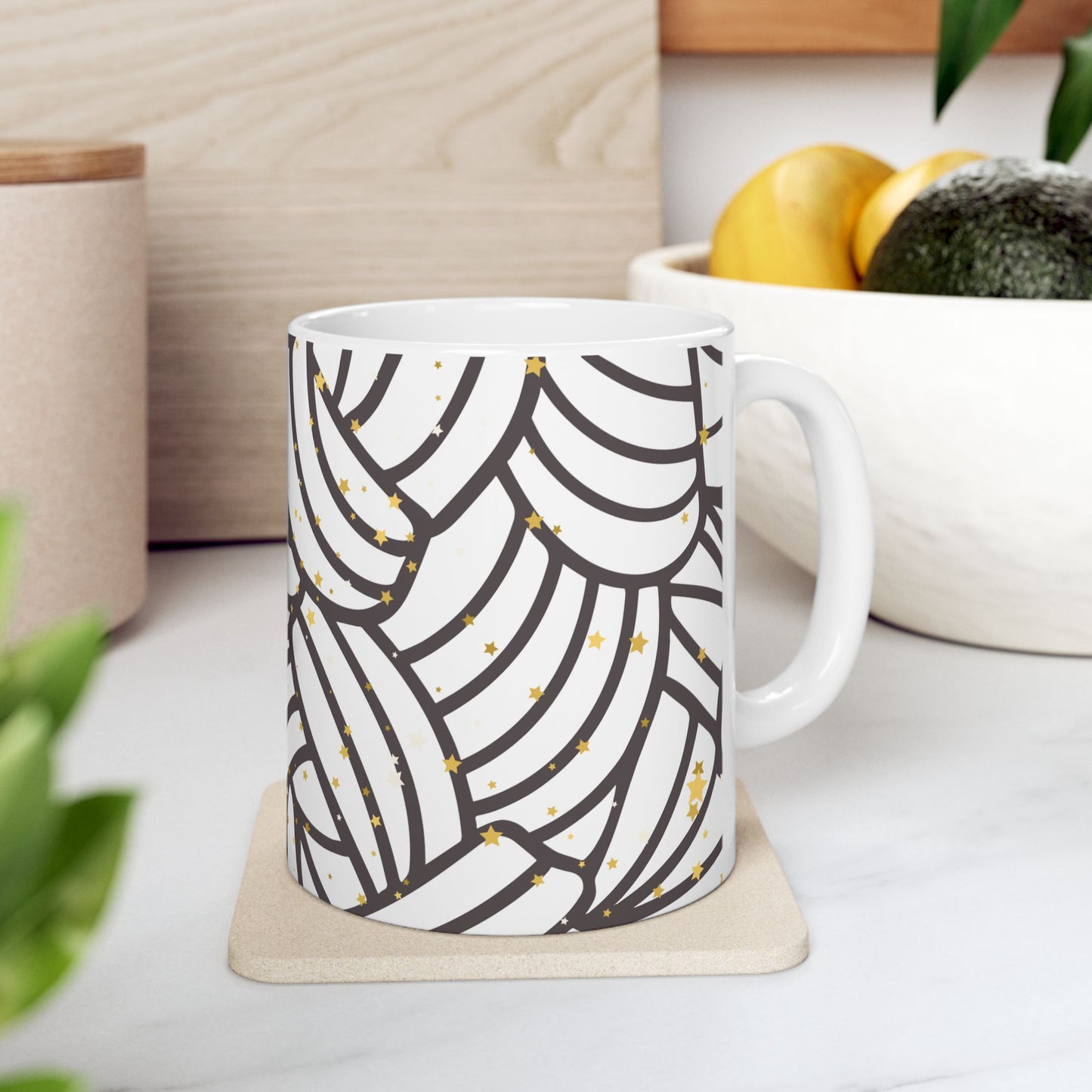 Ceramic Mug - Swirling Knot Design, Cozy Mug