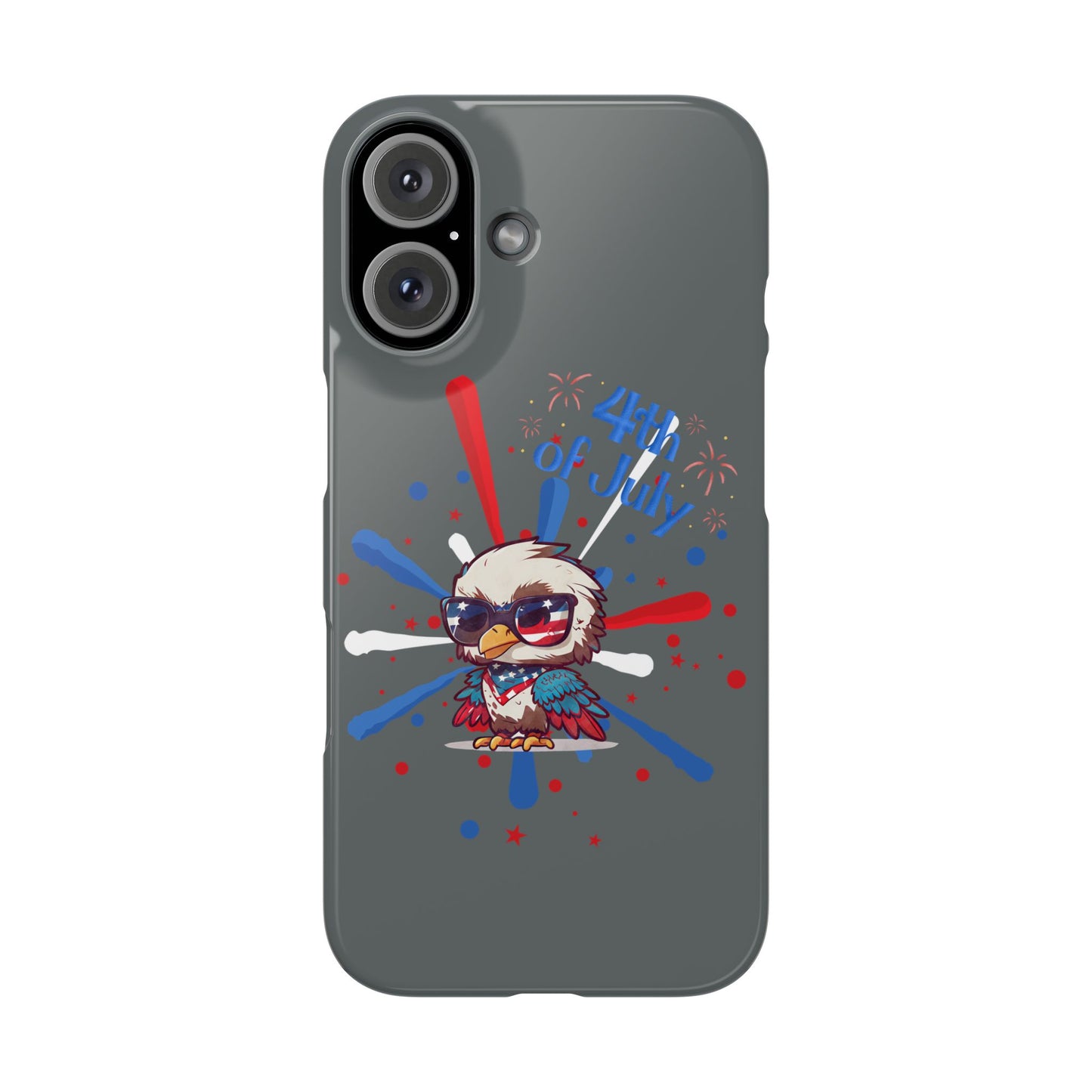Patriotic Slim Phone Cases with Vector Owl Design | Fourth of July Phone Cover, USA Pride Phone Case, Holiday Gift, Trendy Phone Accessory