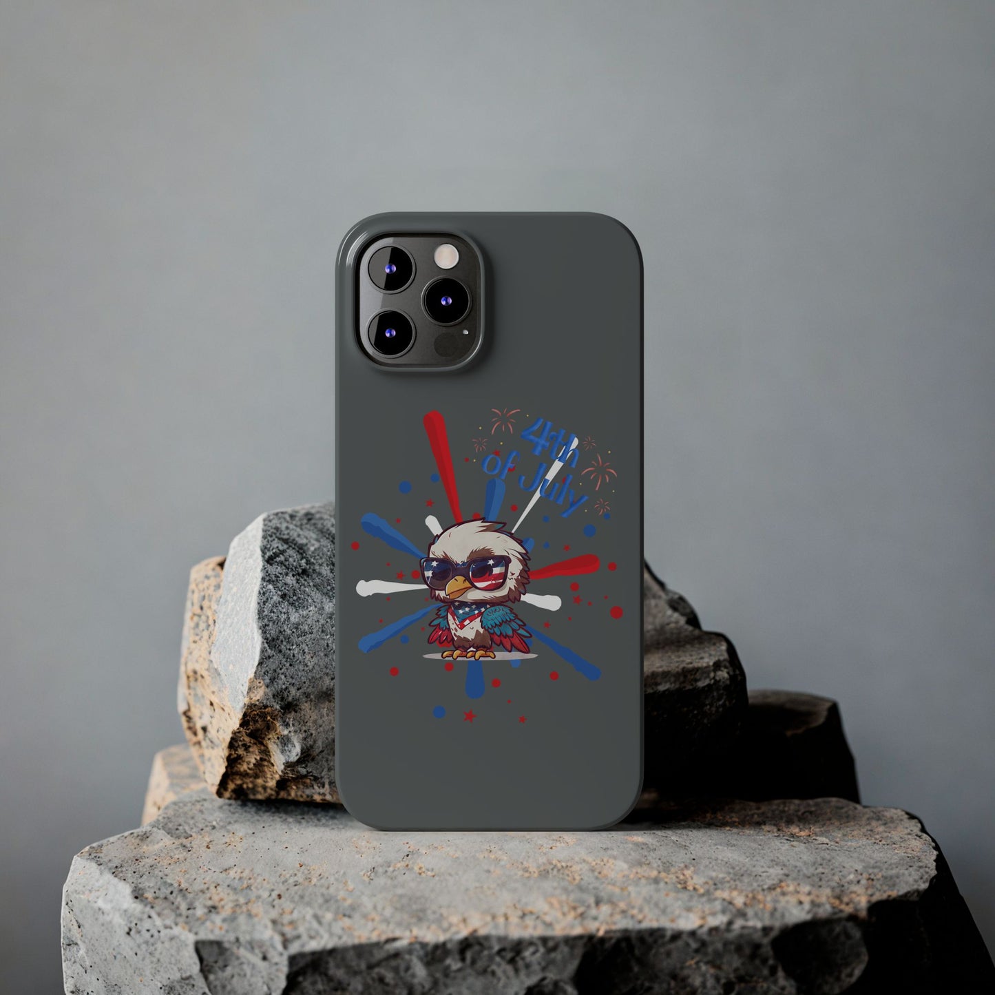 Patriotic Slim Phone Cases with Vector Owl Design | Fourth of July Phone Cover, USA Pride Phone Case, Holiday Gift, Trendy Phone Accessory