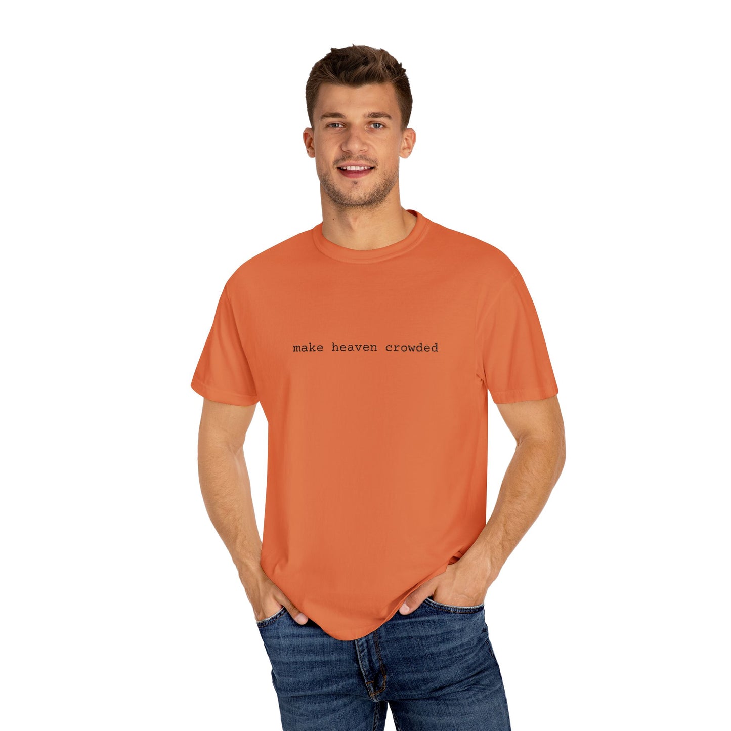 Embroidered T-Shirt 'Make Heaven Crowded'