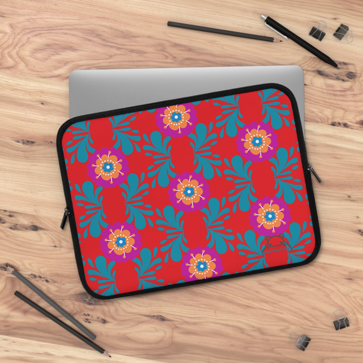 Colorful Floral Laptop Sleeve, Vibrant Tech Accessory for Students