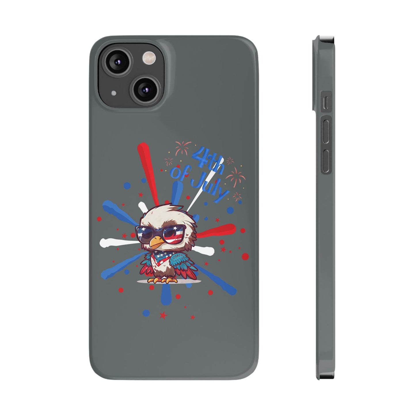 Patriotic Slim Phone Cases with Vector Owl Design | Fourth of July Phone Cover, USA Pride Phone Case, Holiday Gift, Trendy Phone Accessory