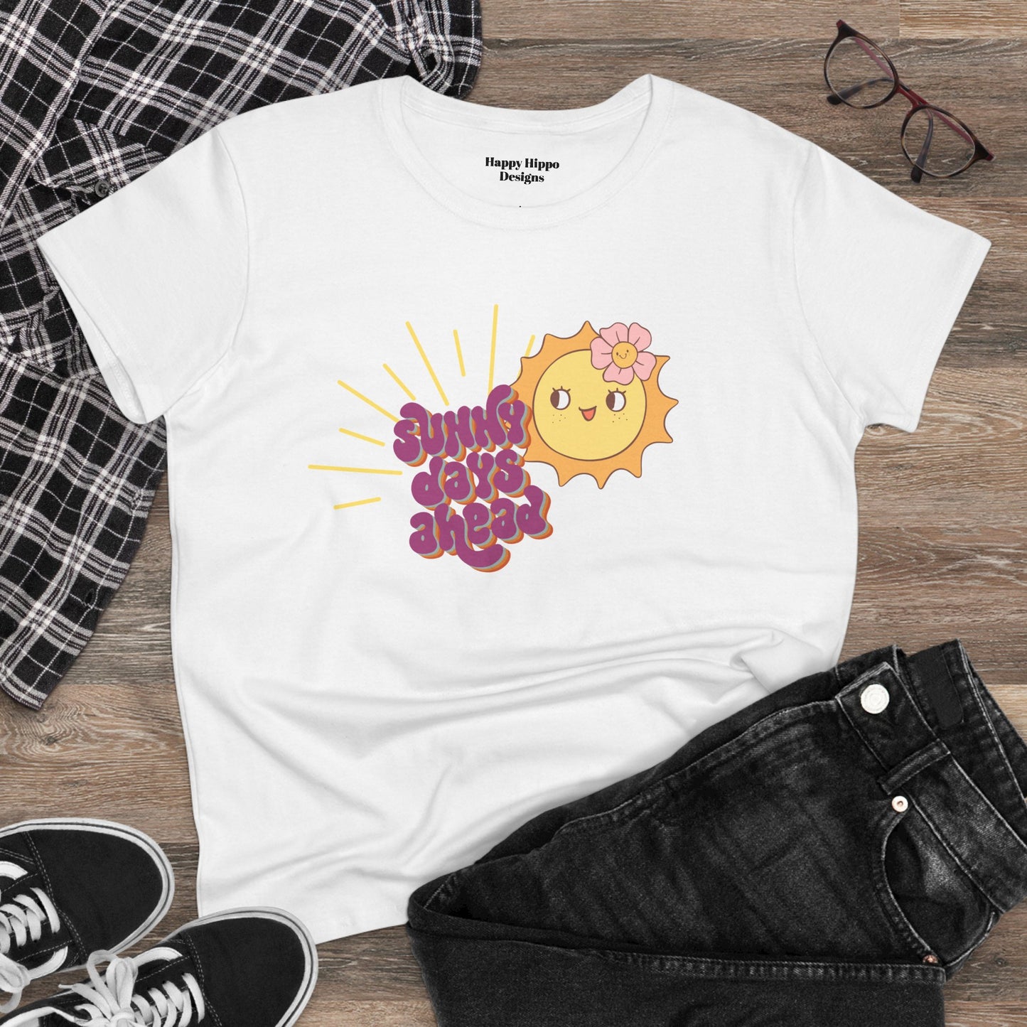 Cotton Tee - Sunny Days Ahead Cute Graphic T-Shirt for Summer Vibes