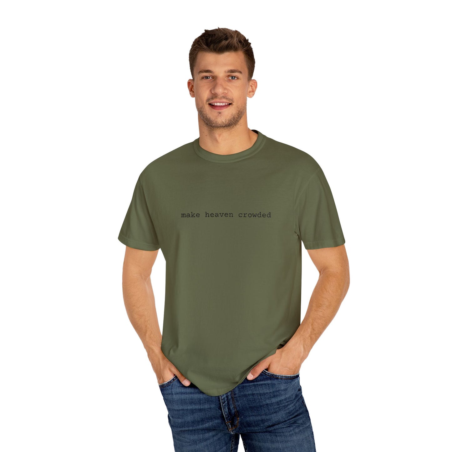 Embroidered T-Shirt 'Make Heaven Crowded'