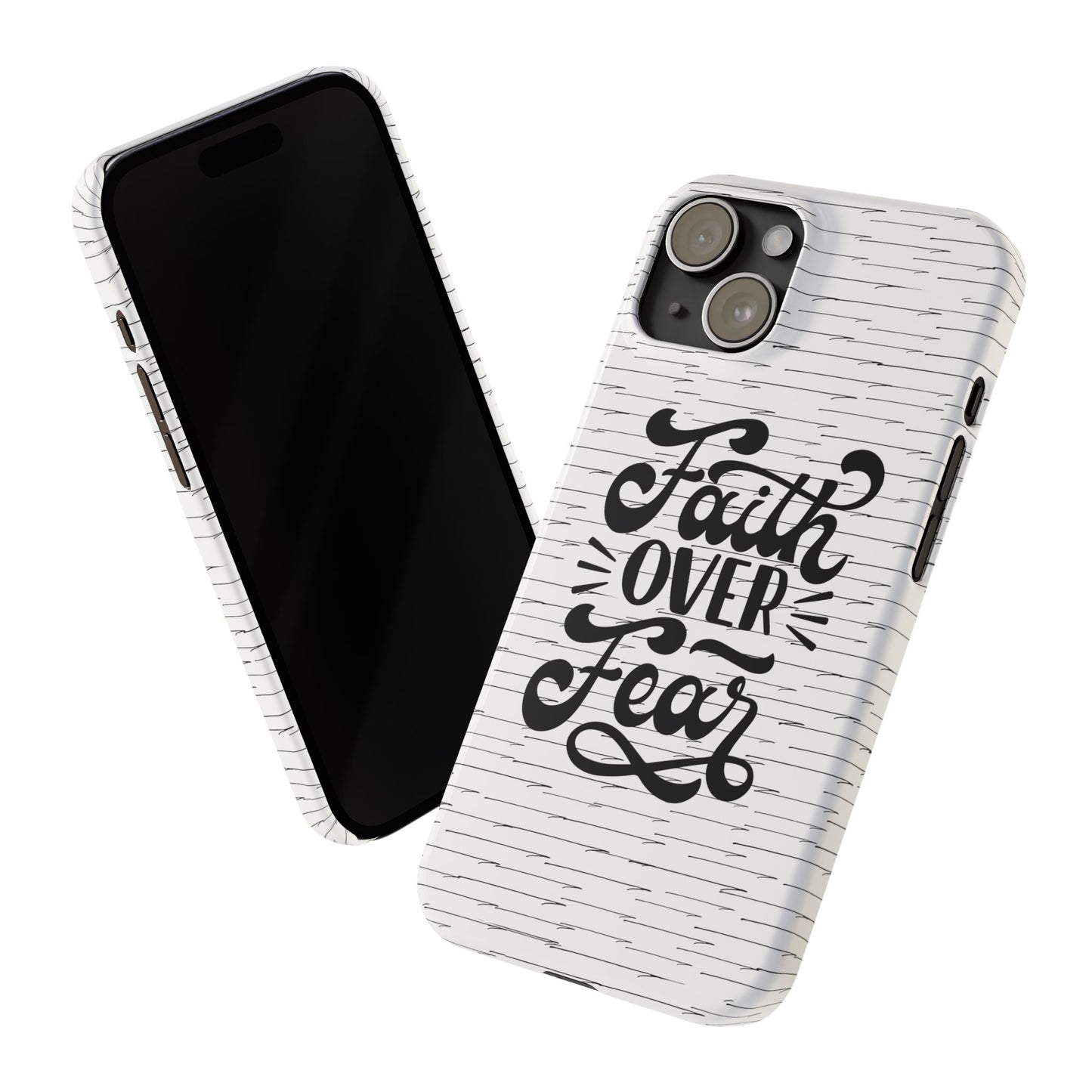 Inspirational Faith Over Fear Phone Case | Slim Case for iPhone & Samsung | Motivational Gift | Modern Design