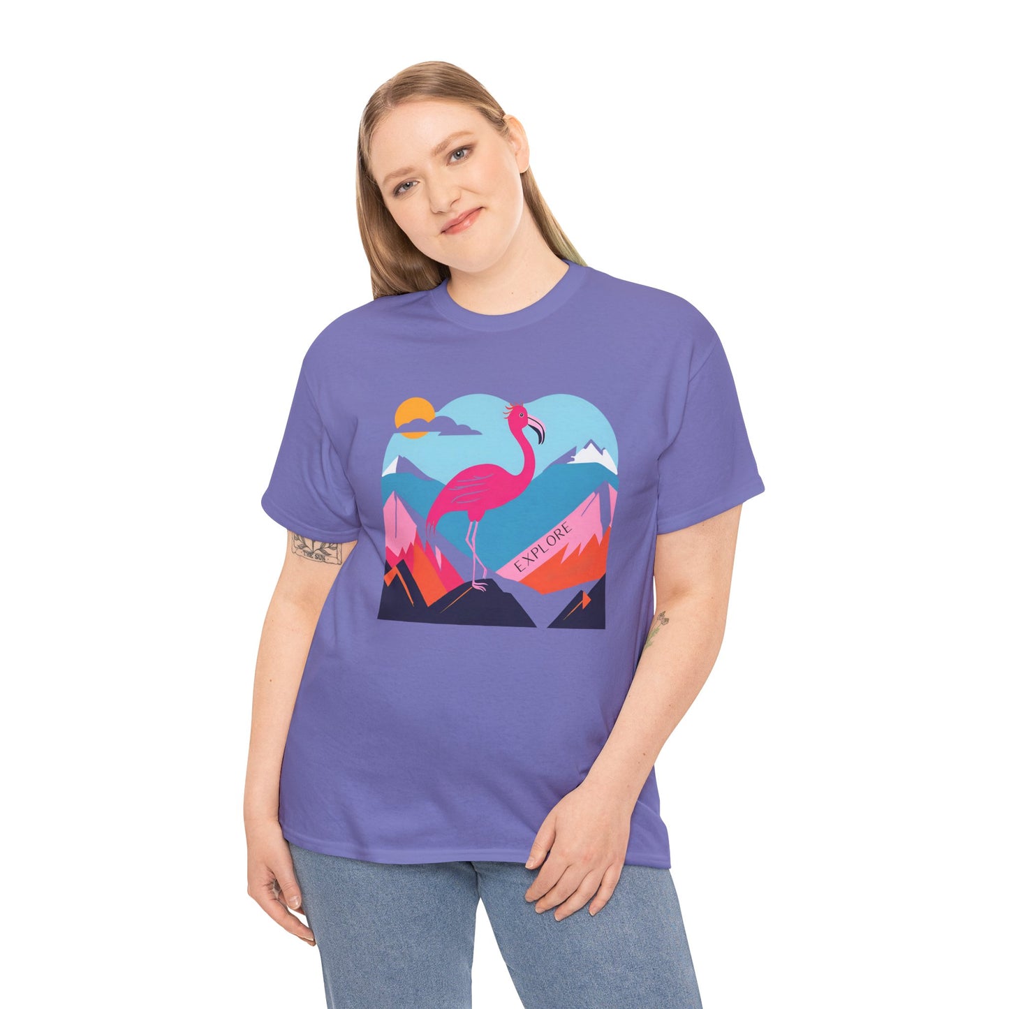Flamingo Tee - Explore Flamingo Unisex Heavy Cotton Tee