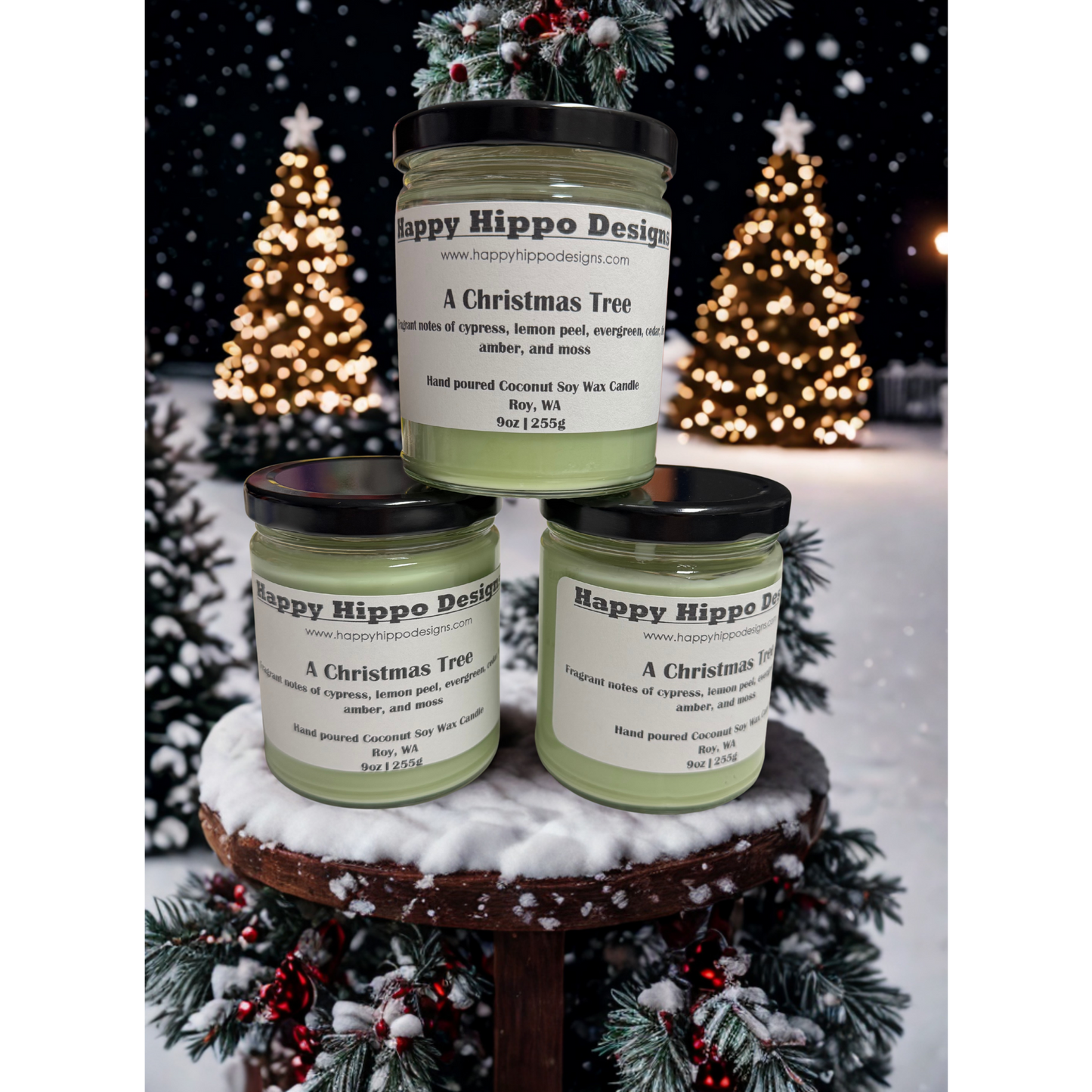A Christmas Tree 9oz Premium Coconut Soy wax Holiday Candle