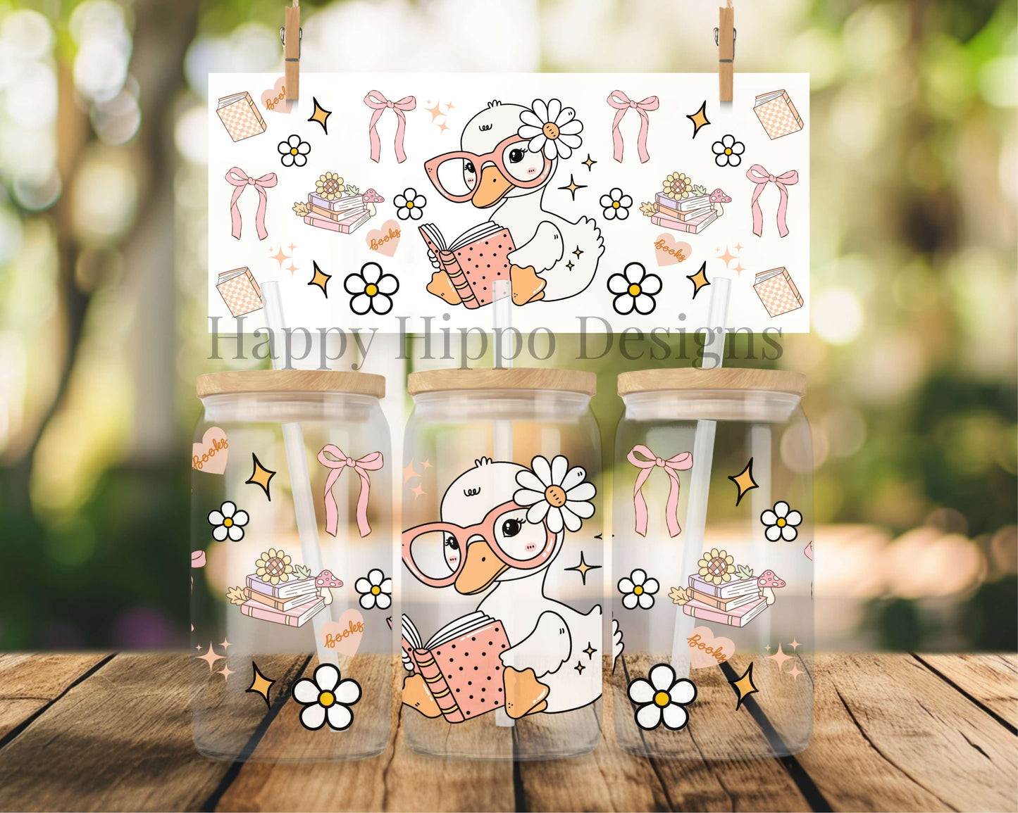 16oz Bookish Goose soda can style cup