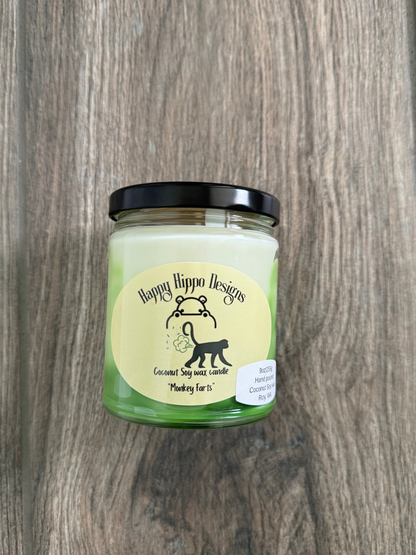 "Monkey Farts" 9oz Coconut Soy Candle