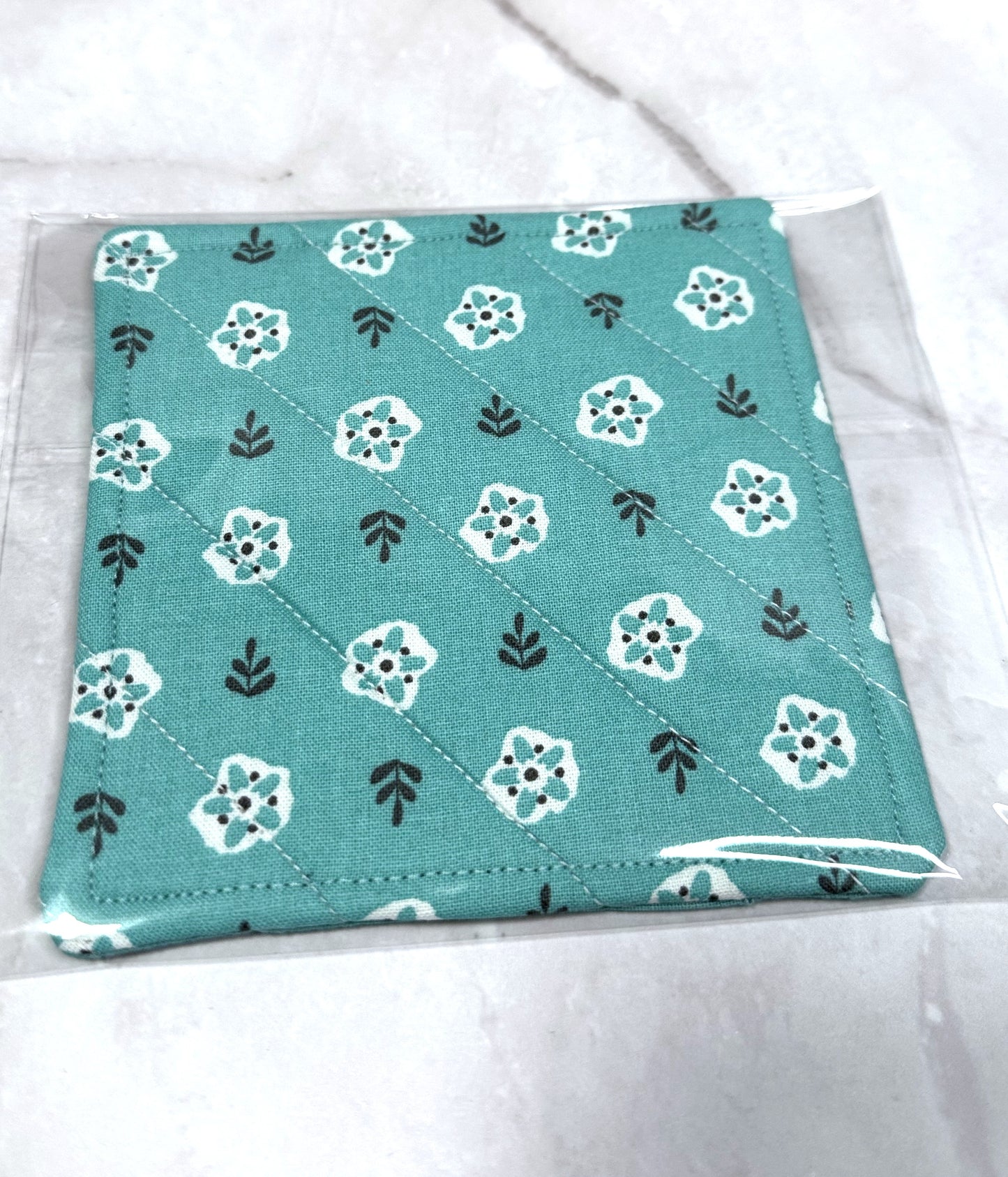 Turqoise Flower Mug Rug
