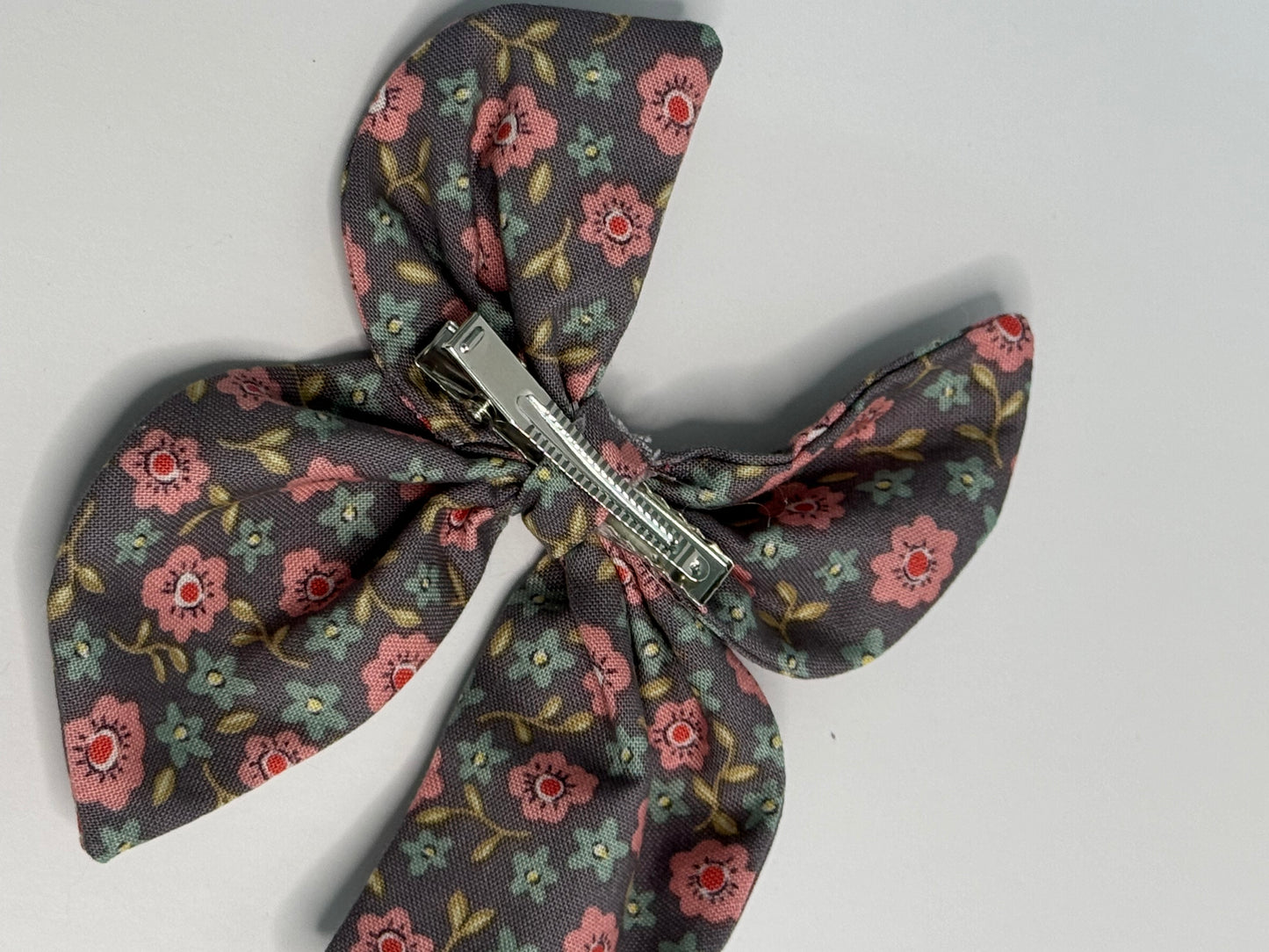Pink floral Butterfly hairbow