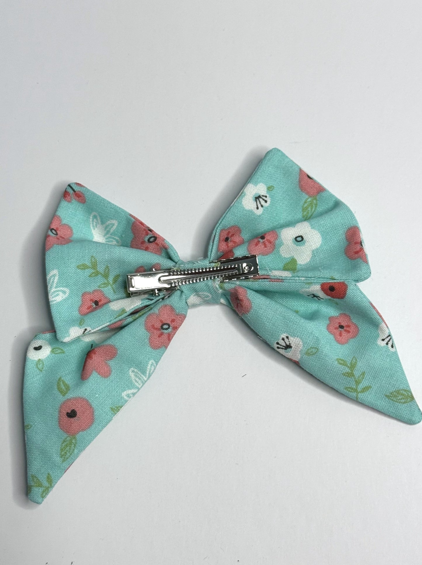 Pink and Aqua Classic Hair bow