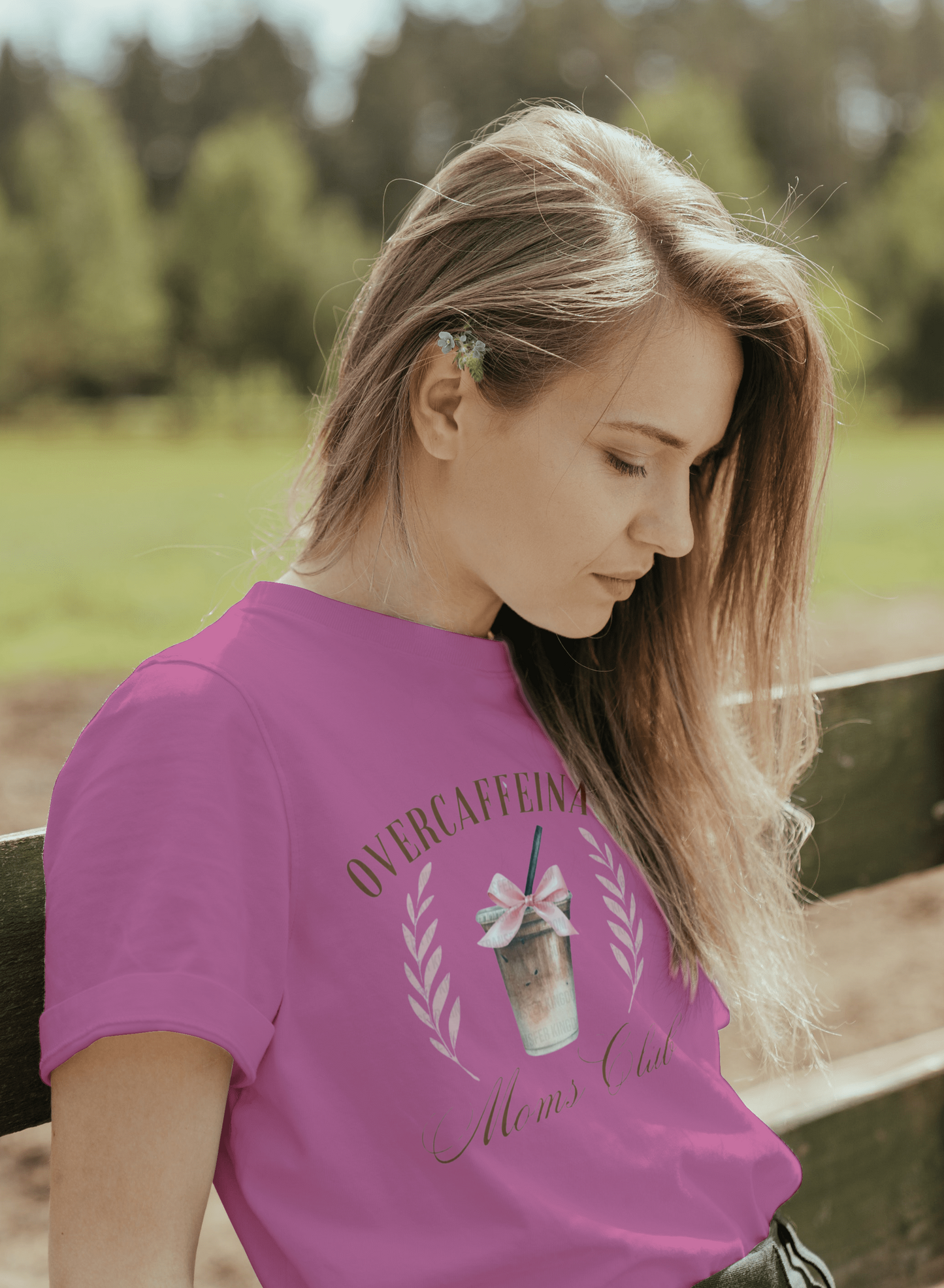 Over caffeinated Moms Club tshirt