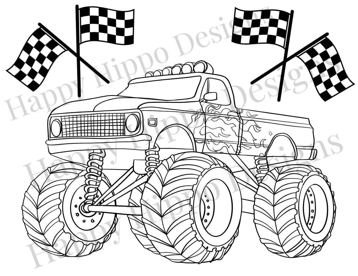 Monster Truck Coloring page- digital download
