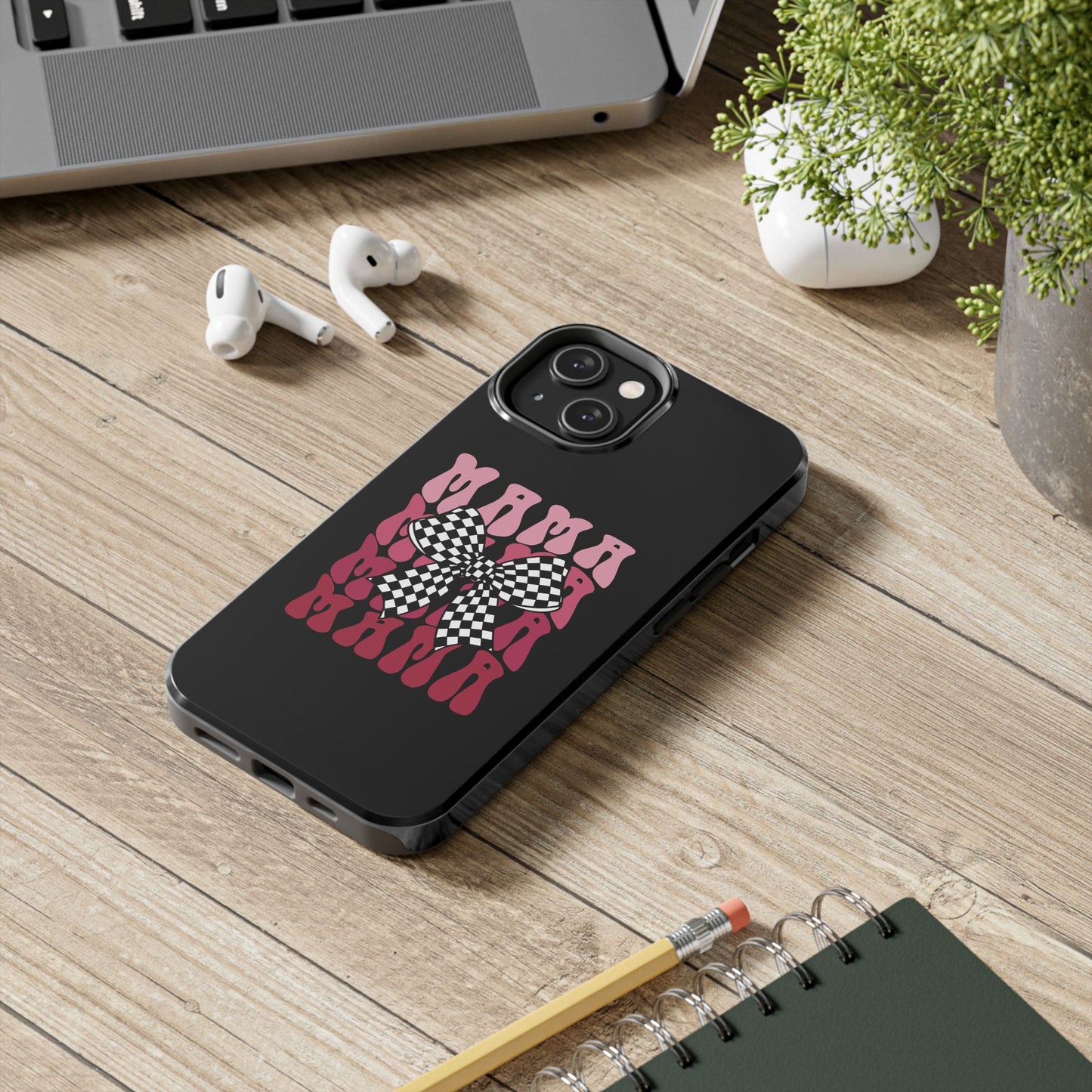 Chic Tough Phone Cases with Mama Bow Design, Stylish Phone Cover