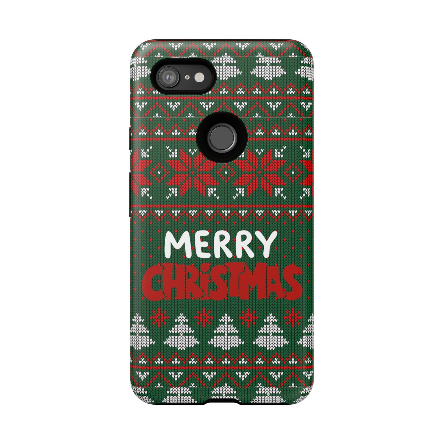 Merry Christmas Phone Case - Festive Green Ugly Sweater Design